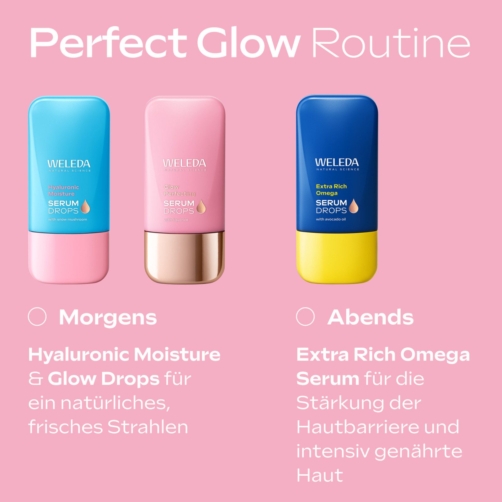 WELEDA Gesichtsserum GLOW PERFECTING SERUM DROPS, für mehr Glow und ein ebenmäßiges, natürlich perfektioniertes Hautbild
