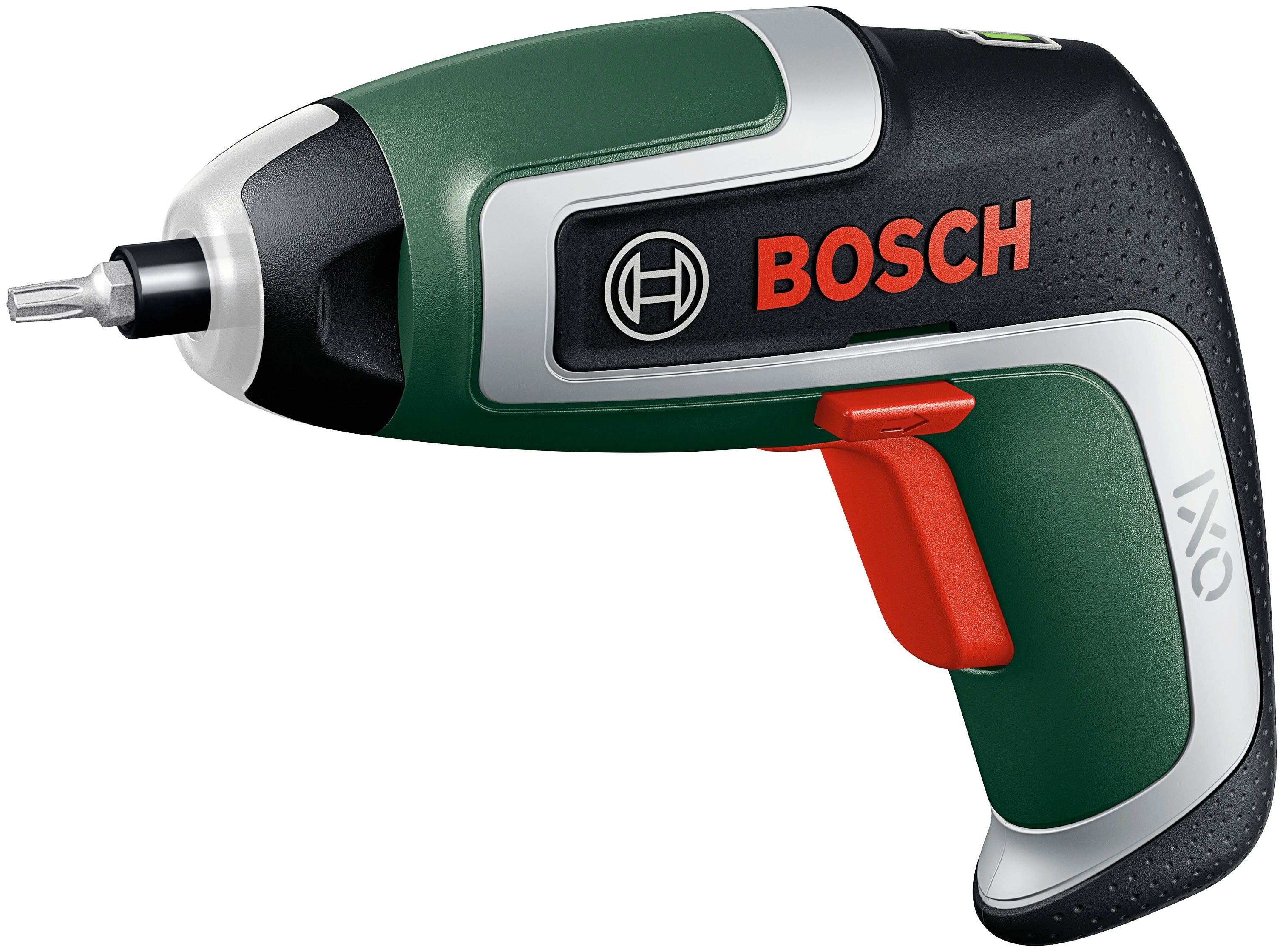 Bosch Home & Garden Akku-Schrauber »IXO 7«, 5,5 Nm, (Set), 10-tlg. Bit-Set, Winkelaufsatz, Exzenteraufsatz, Aufbewahrungsbox