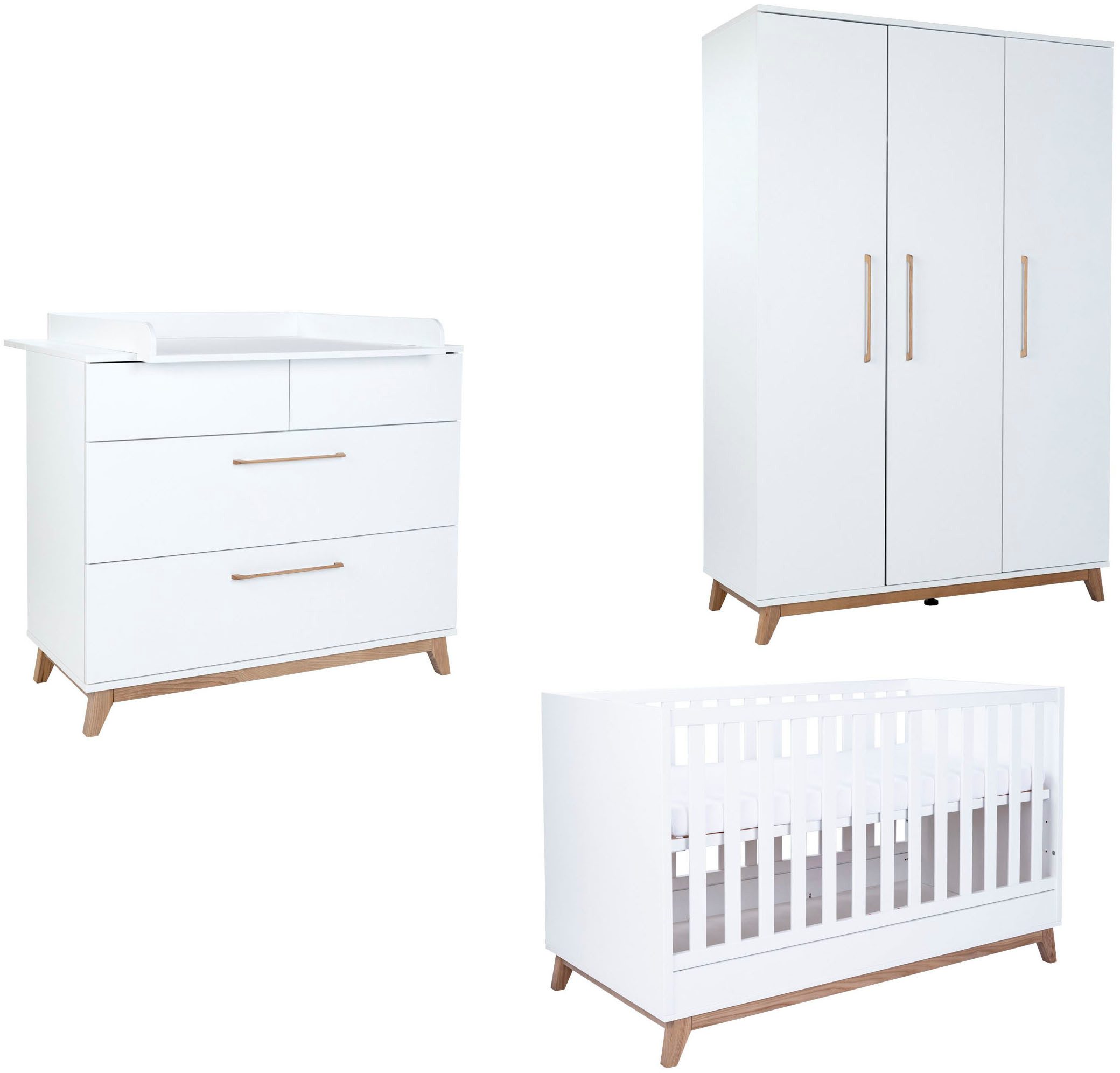 Babymöbel-Set Babyzimmer Set »Lina« 3-teilig
