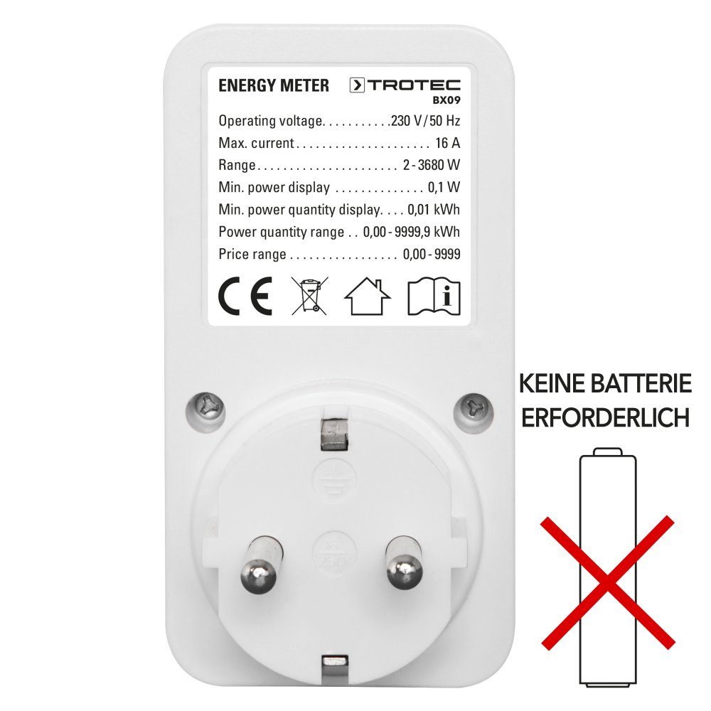 Thumbnail - TROTEC Energiekostenmessgerät BX09 Anzeige der verbrauchten Energie, des aktuellen Stromverbrauchs