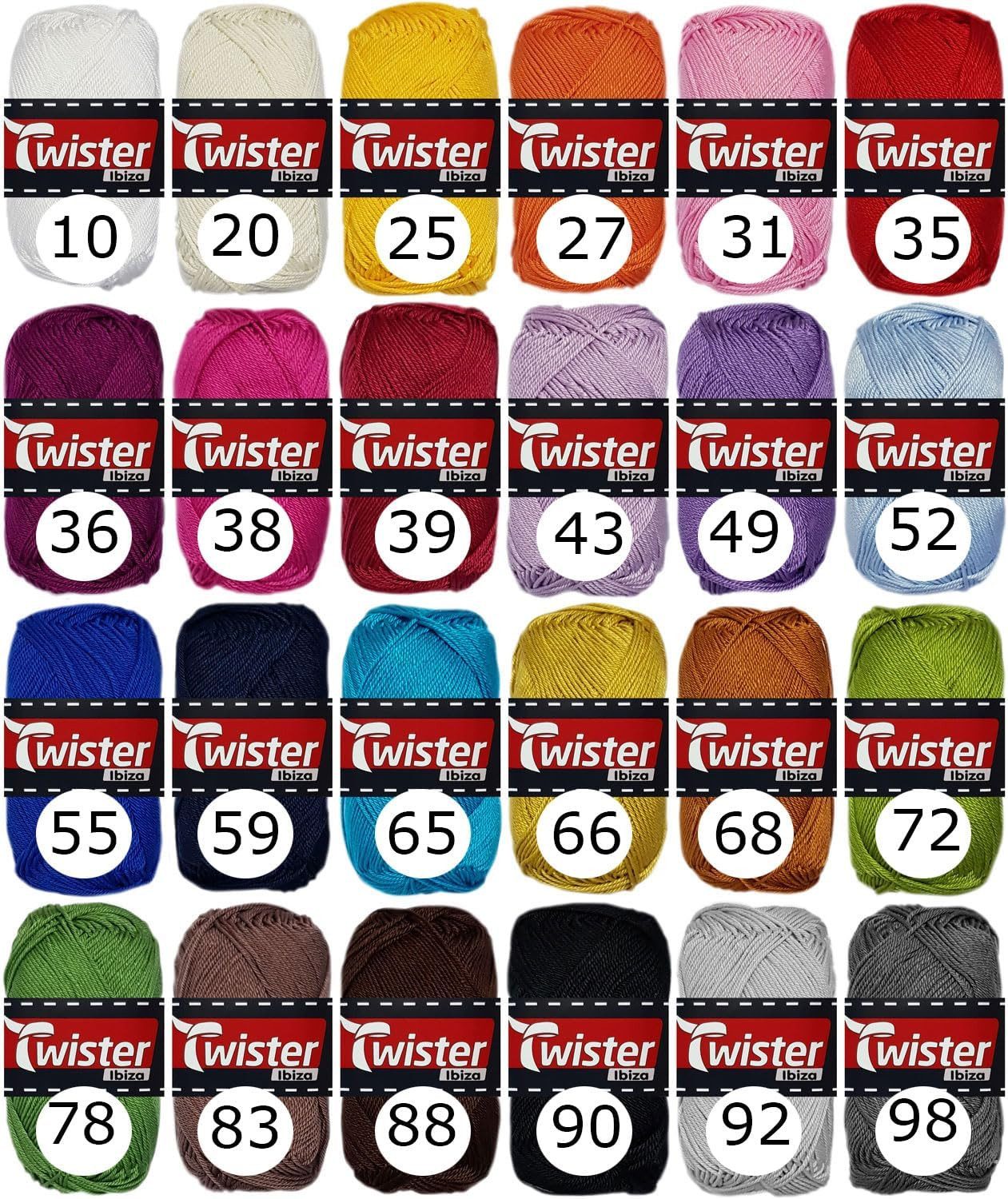 Kurtenbach 10x50 Gramm Twister Ibiza aus 100 % Baumwolle Farbauswahl Bastelgarn
