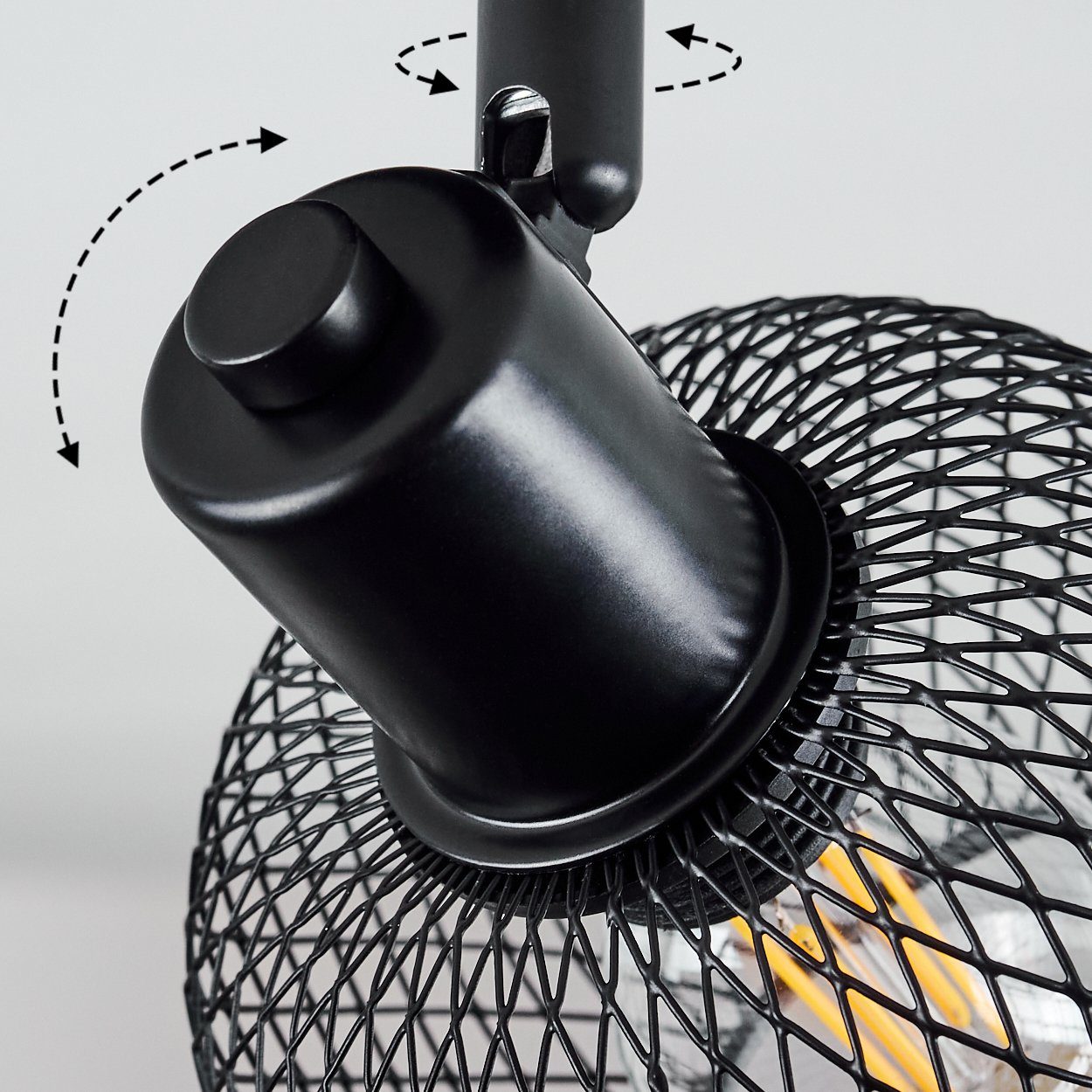 E14, verstellbaren Metall erzeugt in runde aus Lichteffekt Leuchtenkopf, mit Zimmerlampe »Lesa« Deckenleuchte hofstein Leuchtmittel, schwarz, Schirm ohne