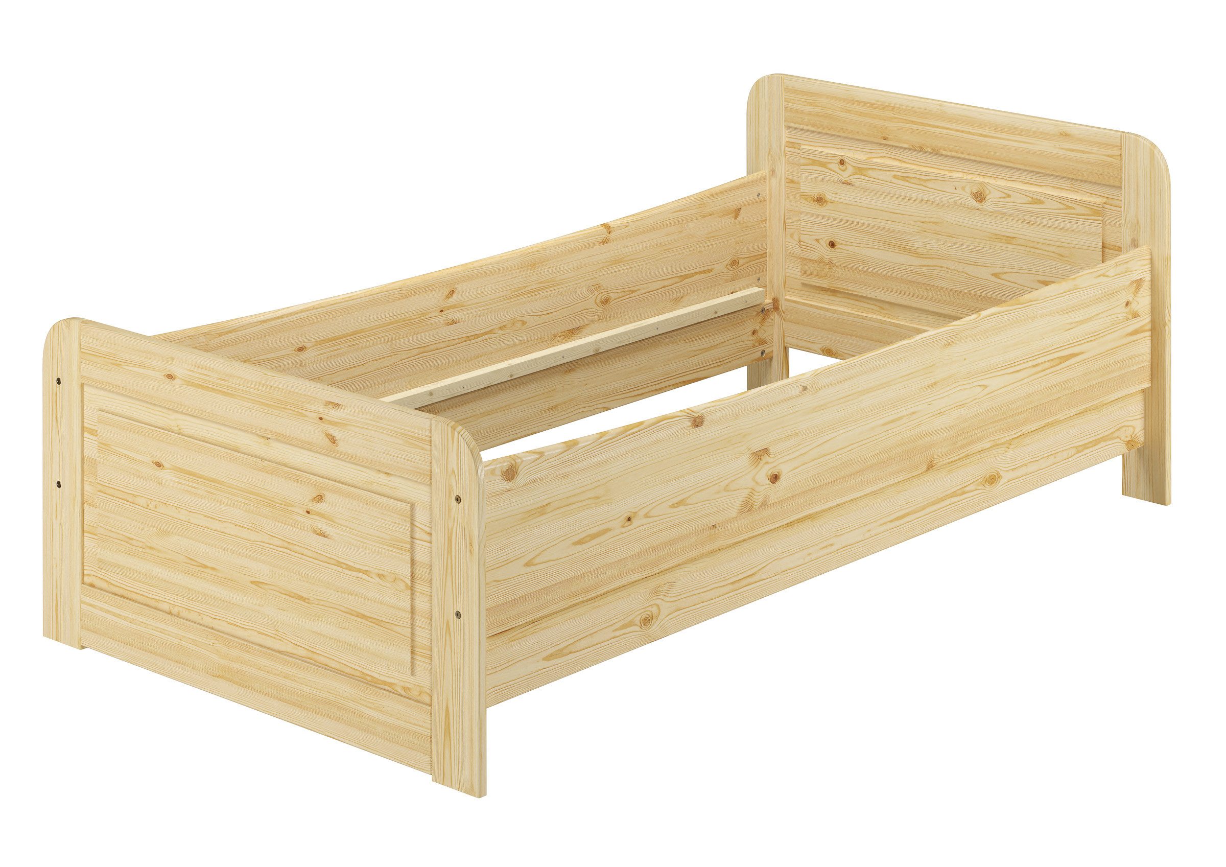 ERST-HOLZ Massivholzbett Hohes Einzelbett 90 x 200 Kiefer Massiv ohne Rost, günstig online kaufen