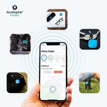 musegear Bluetooth®-Sender Schlüsselfinder mit Bluetooth App aus Deutschland, Zubehör für iOS/ Android Handys