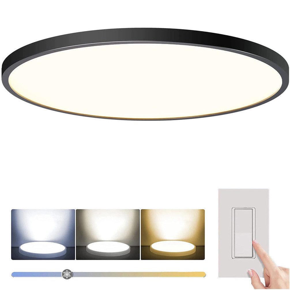 Sunicol Deckenleuchten Rund Panel Ultraflach LED Deckenleuchte, 24W-48W, Wo günstig online kaufen