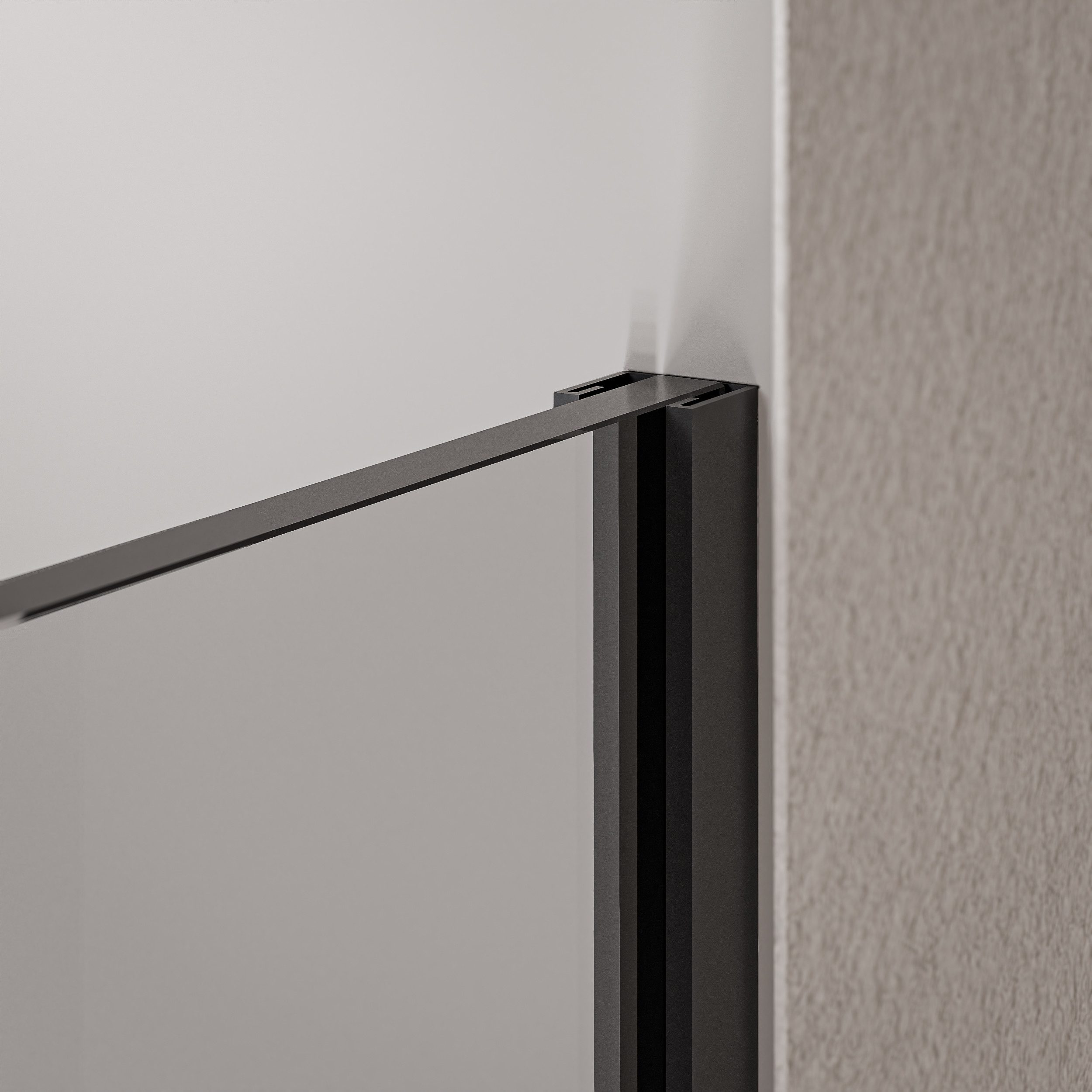 Bernstein Walk-in-Dusche EX102-2, Einscheibensicherheitsglas (ESG), (1 tlg., Ohne Bodenprofil), Klarglas, 10 mm, Ohne Bodenprofil, Profil Schwarz matt