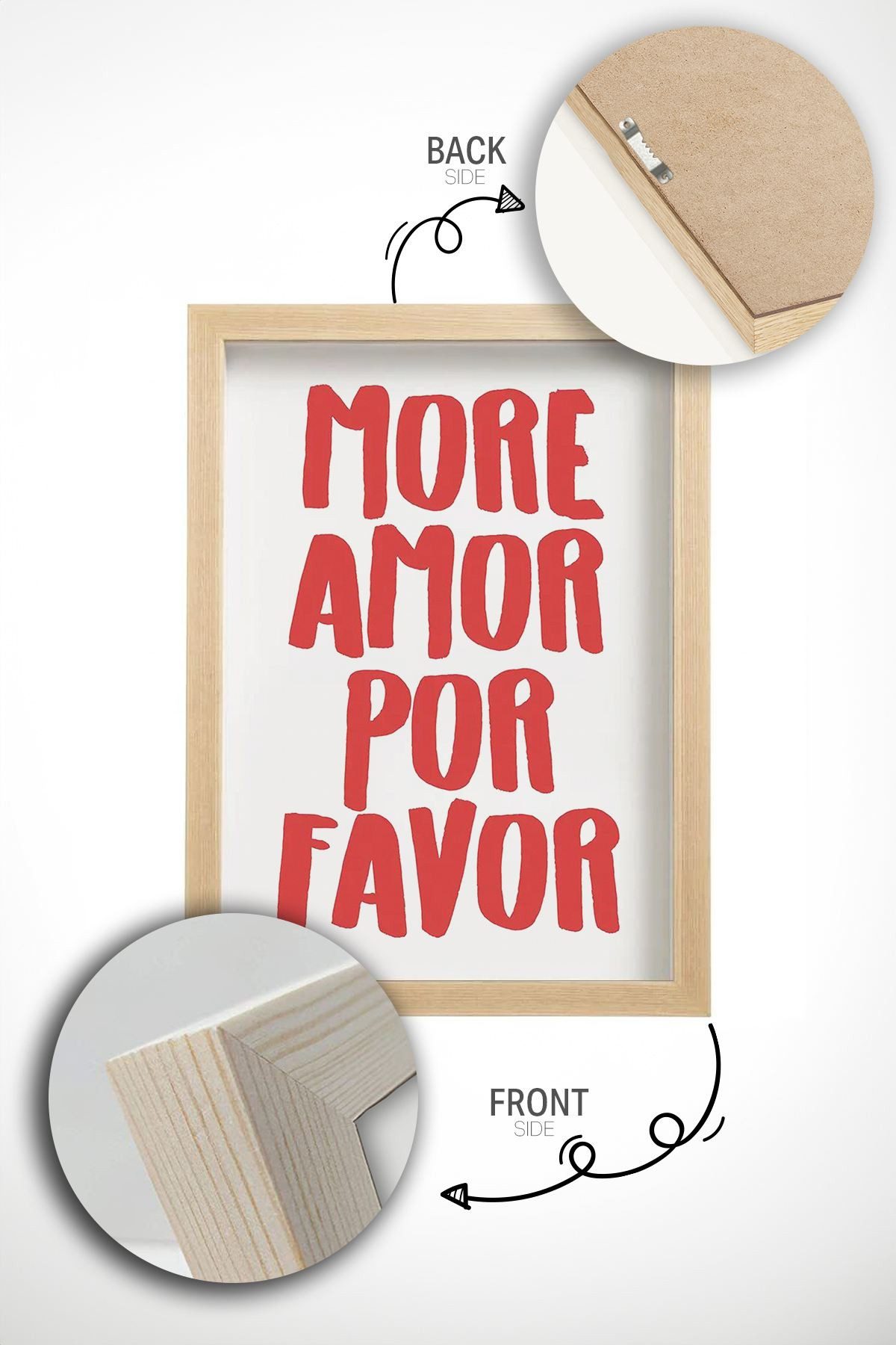 Wallity Wandbild, Boho (Packung, 1 St), Bilderrahmen Holz, Kunstdruck modern