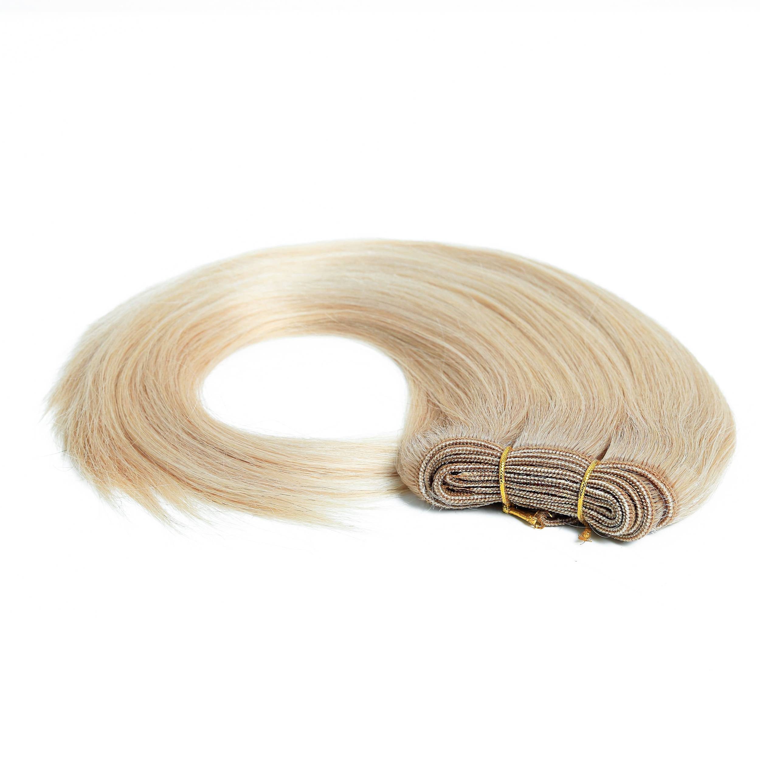 hair2heart Echthaar-Extension Glatte Echthaartresse #10/1 Hell-Lichtblond Asch 70cm