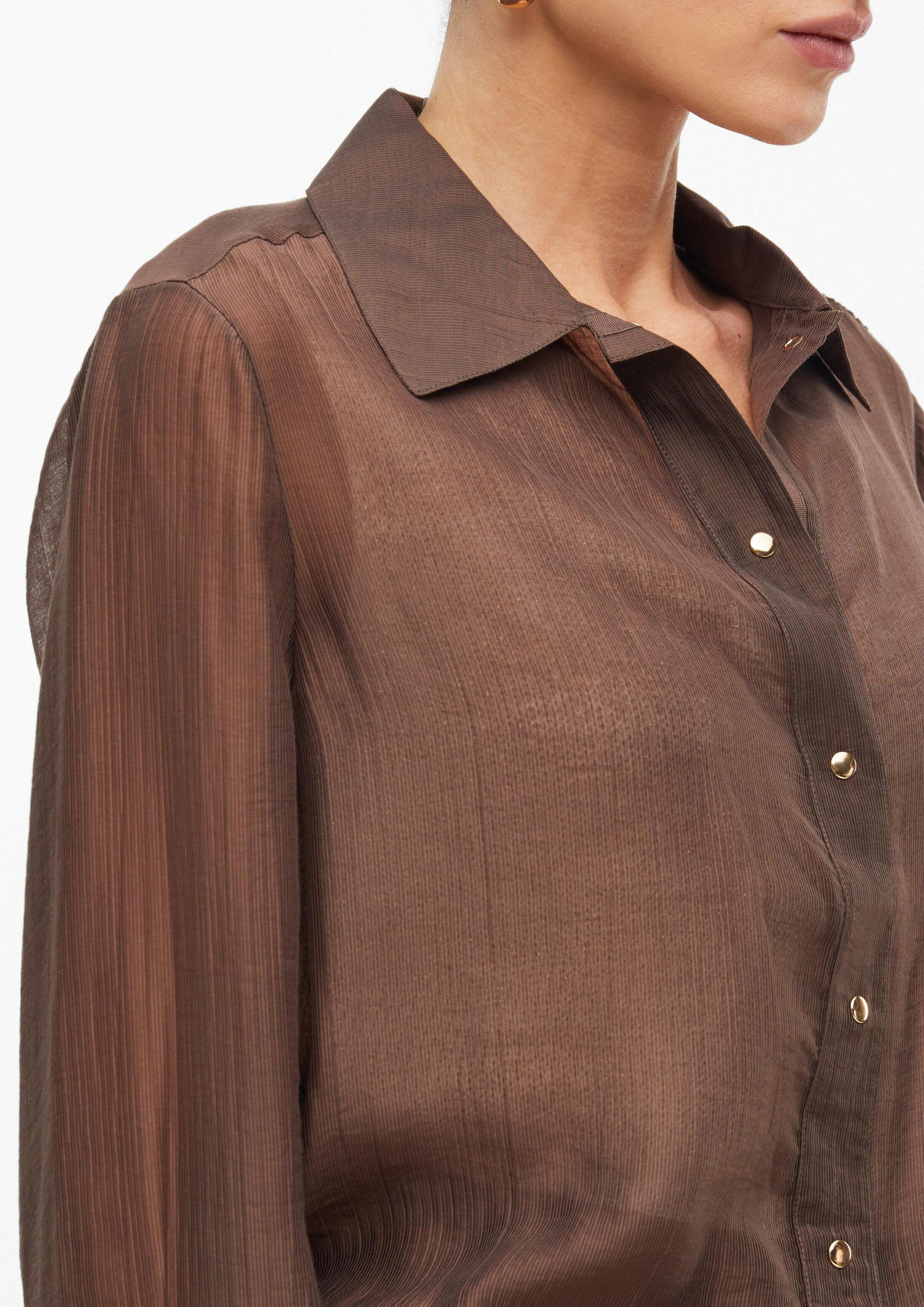 s.Oliver Funktionsjacke Indoor-Jacke Transparente Chiffon-Jacke aus Lyocellmix mit elastischem Saum – Bild 4 von 5