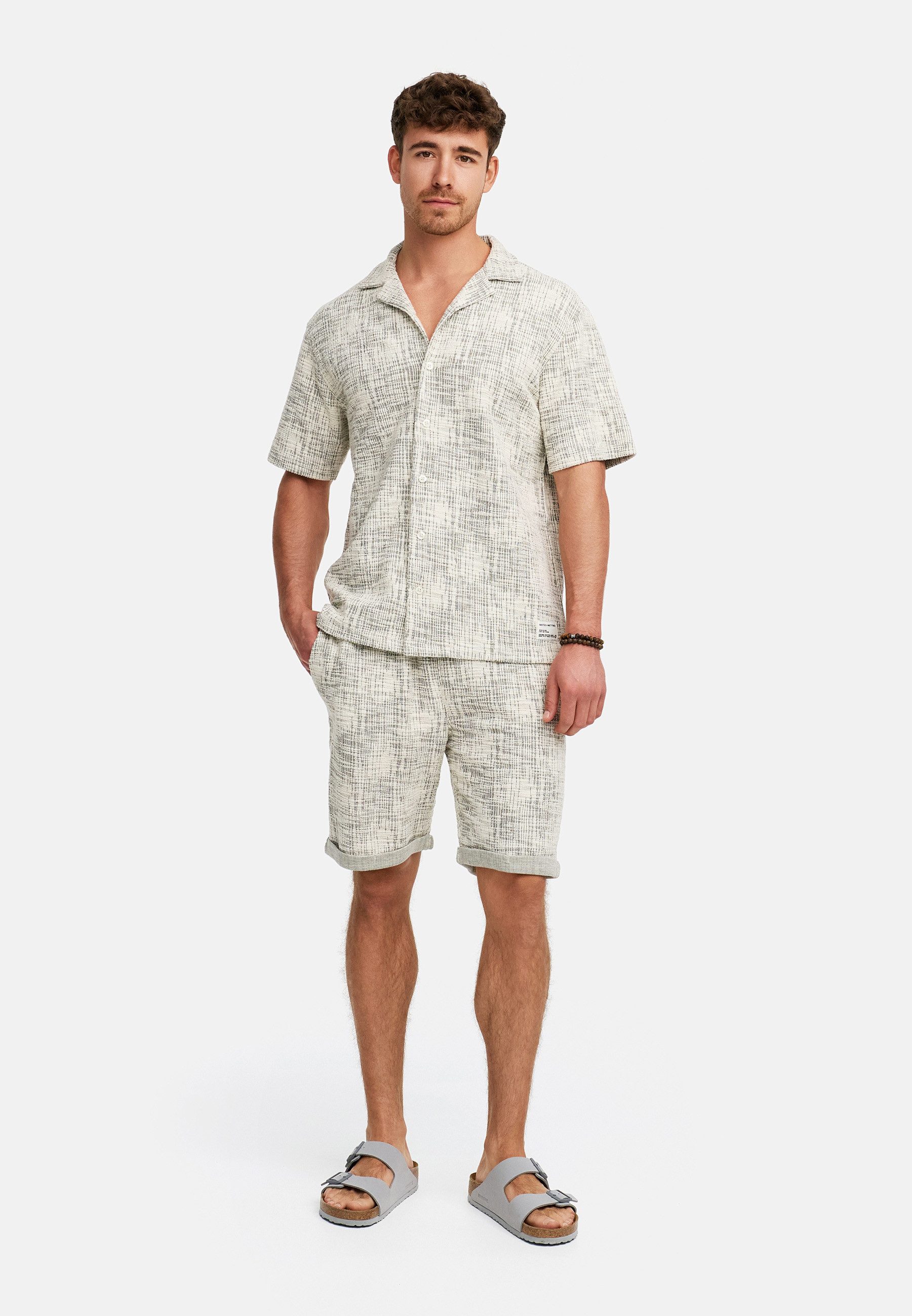 INDICODE Freizeitanzug Herren INSofus Set Shirt Herrenshorts Set, mit strukturierter Oberfläche für eine besondere Note