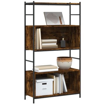 furnicato Bücherregal Räuchereiche 80x30x145,5 cm Holzwerkstoff und Eisen