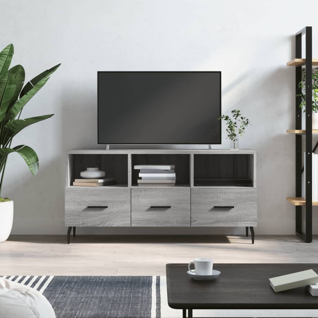 cm furnicato Grau TV-Schrank 102x36x50 Sonoma Holzwerkstoff