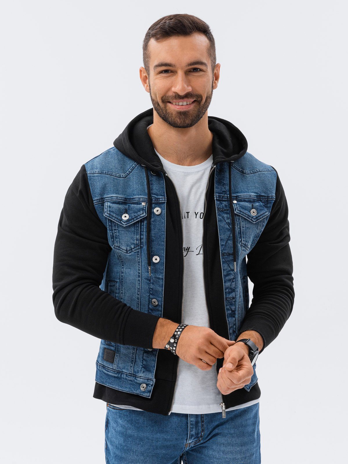 OMBRE Jeansjacke Denim-Katana-Jacke für Männer mit günstig online kaufen