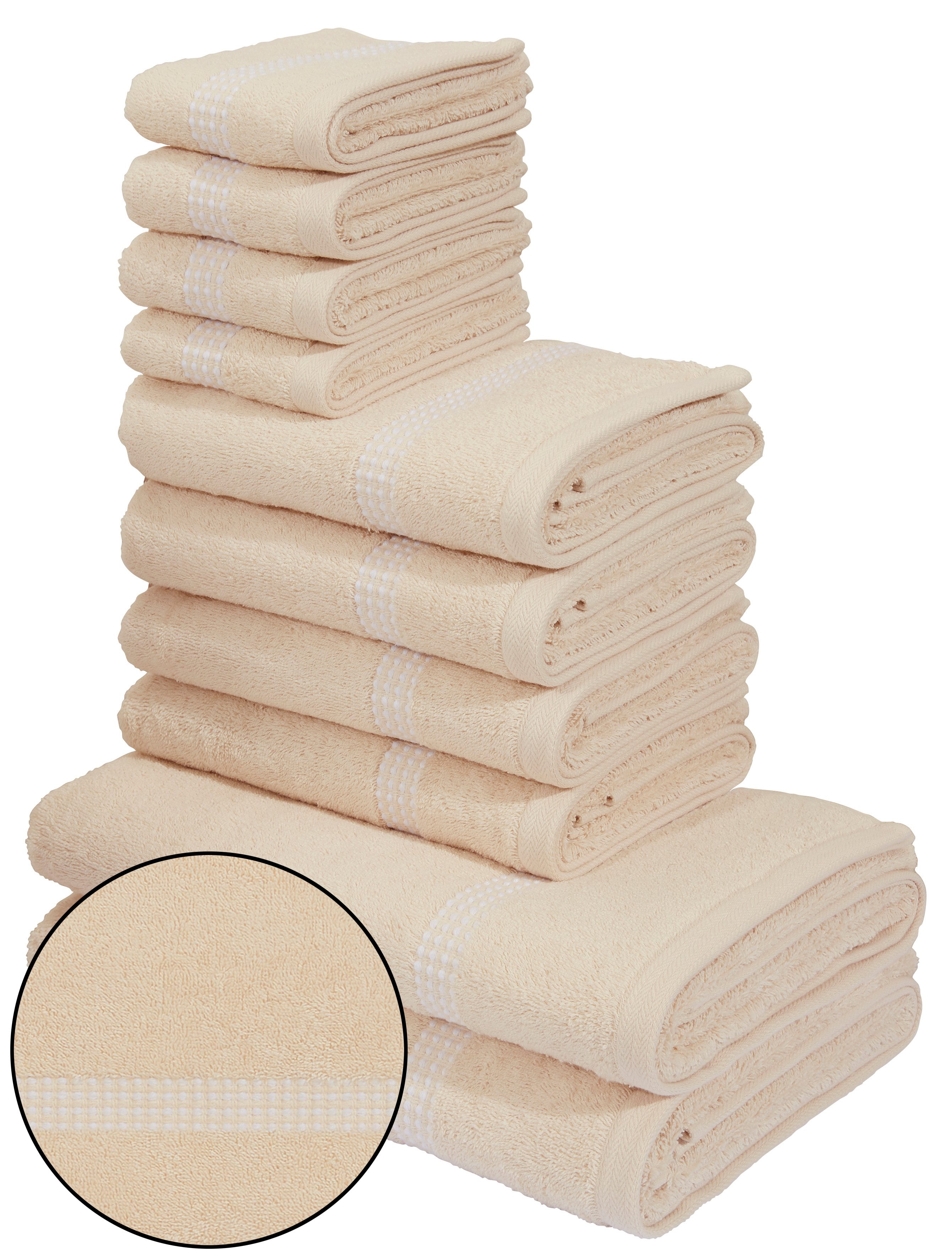 OTTO home Handtuch Set Kapra, Premium Handtücher, 100% Baumwolle, 500 gr/m², 10-tlg., Frottier (Set, 10-St), 2 Duschtücher, 4 Handtücher, 4 Gästehandtücher, 5 Jahre Garantie