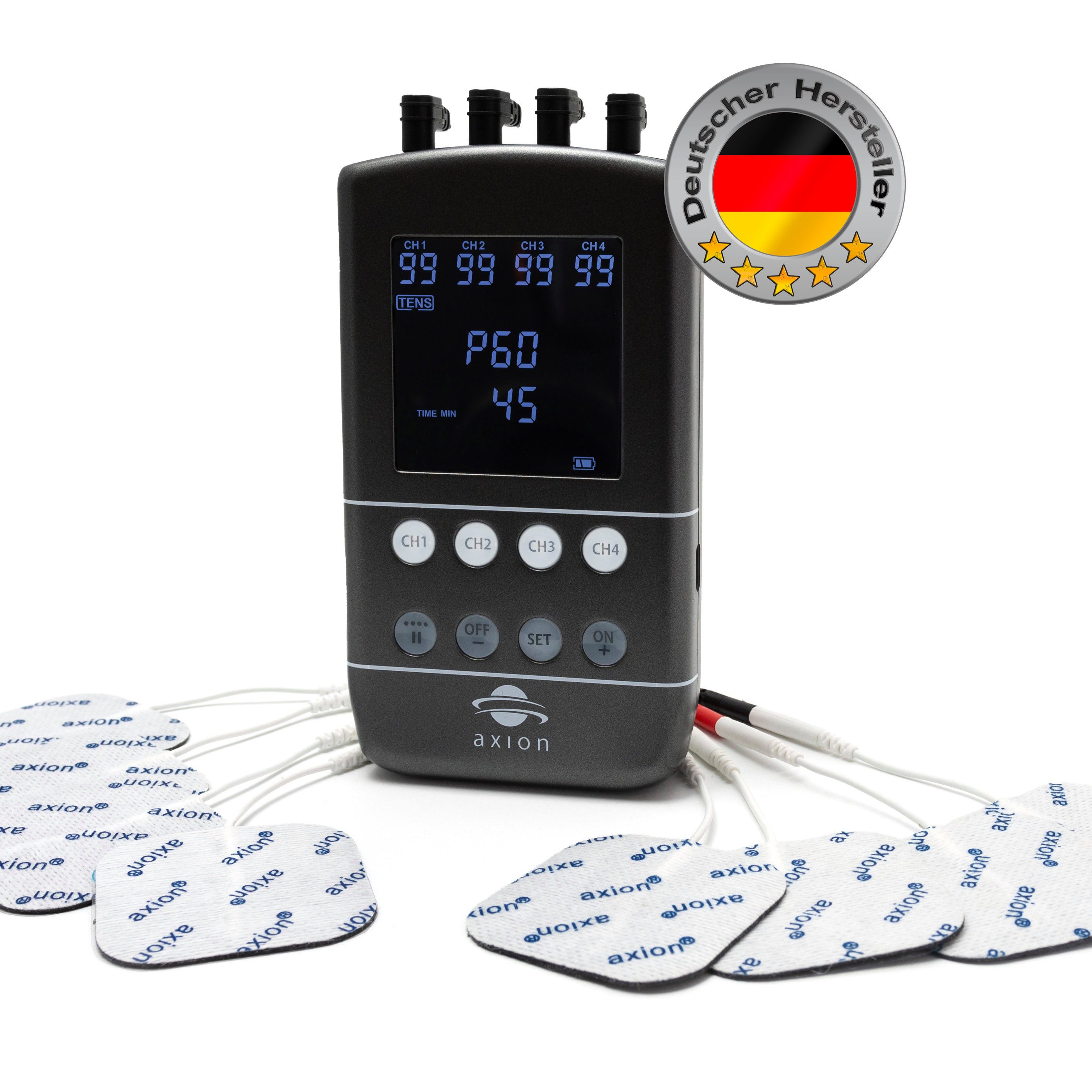 TENS-EMS-Gerät STIM-PRO X9B 4-Kanäle zur Schmerztherapie, Muskelaufbau