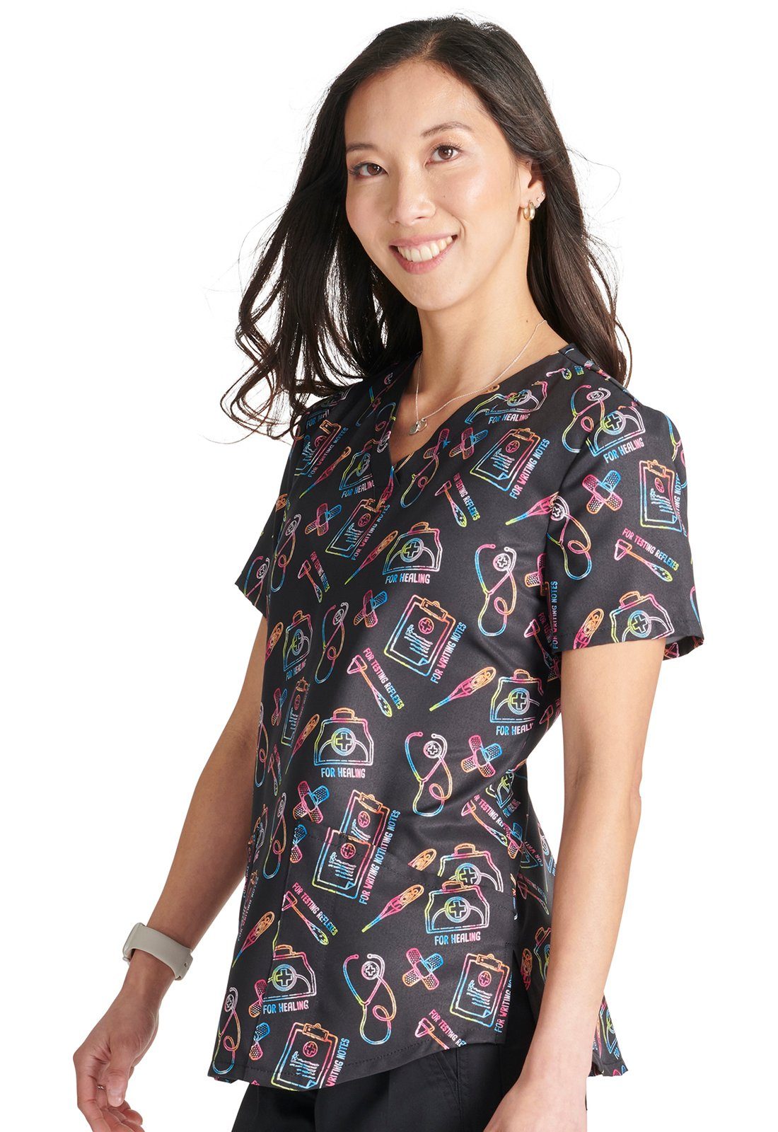 Cherokee Funktionsbluse Bunt bedruckter Damen Kasack "Caring Essentials" Kasack mit Motiv