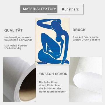 TPFLiving Kunstdruck (OHNE RAHMEN) Poster - Leinwand - Wandbild, Henri Matisse - Abstrakte Frauenkörper - (Leinwand Wohnzimmer, Leinwand Bilder, Kunstdruck), Farben: blau, schwarz, weiß - Größe: 10x15cm