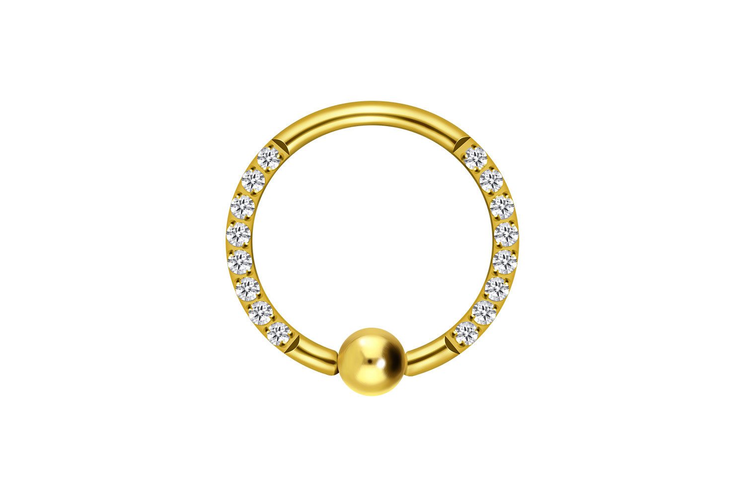 PIERCINGLINE Nasenpiercing Titan Klemmkugelring EINGEFASSTE KRISTALLE (Klemm-Ringe, 1-tlg)