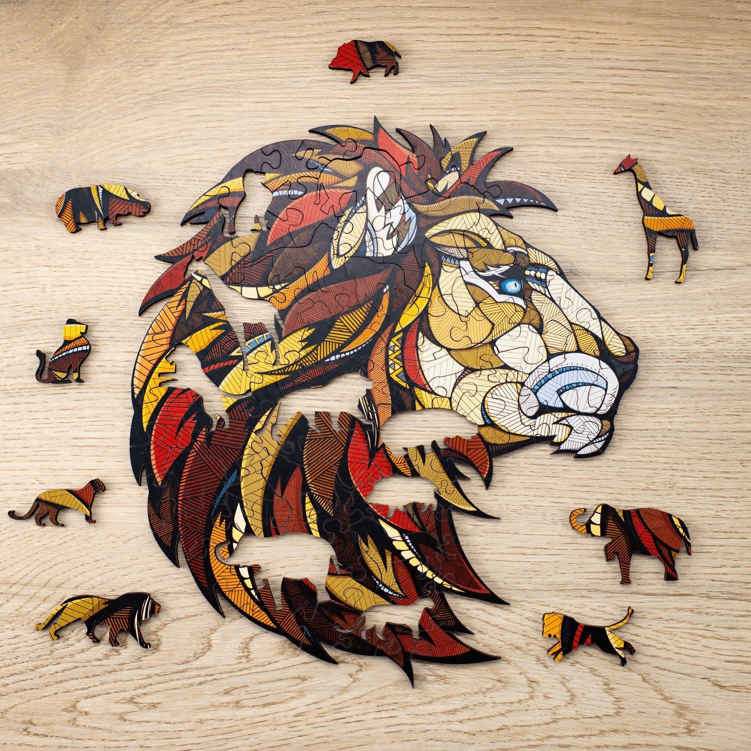 Eco Wood Art Puzzle Eco-Wood-Art Löwe Holzpuzzle, 100 Puzzleteile