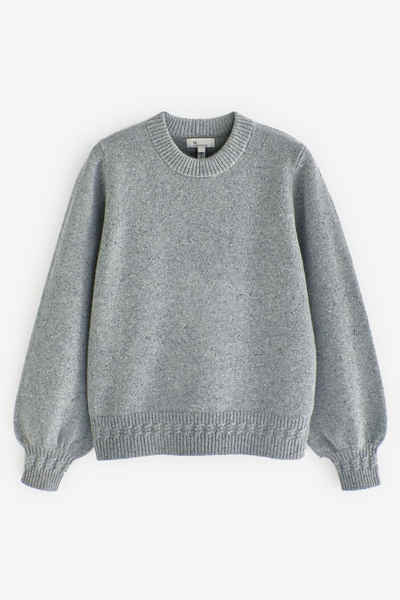 Next Rundhalspullover Premium-Pullover aus Noppengarn 100 % Wolle (1-tlg)