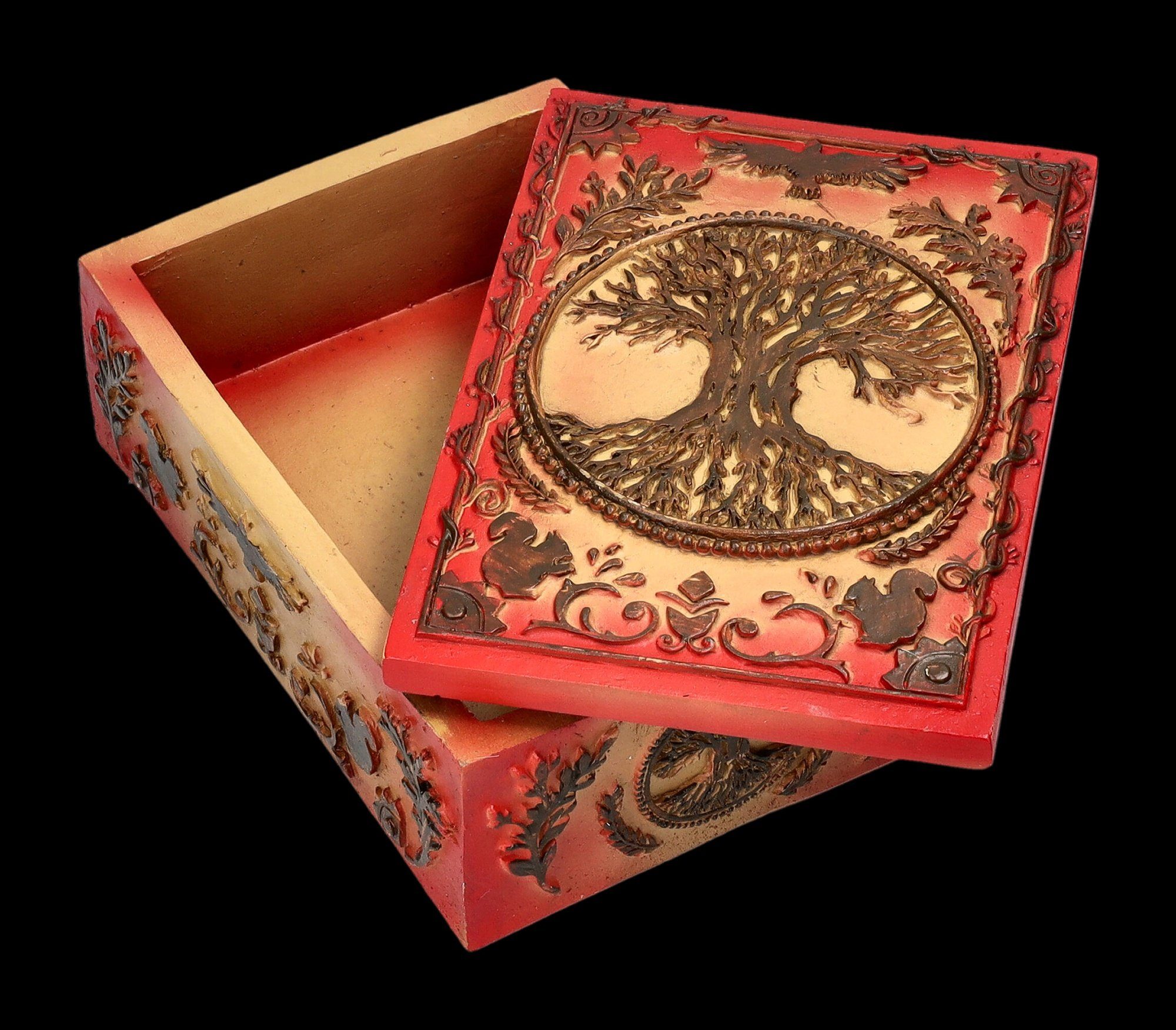 Figuren Shop GmbH Aufbewahrungsdose Schatulle für Tarotkarten - Tree of Life - Aufbewahrung Fantasy
