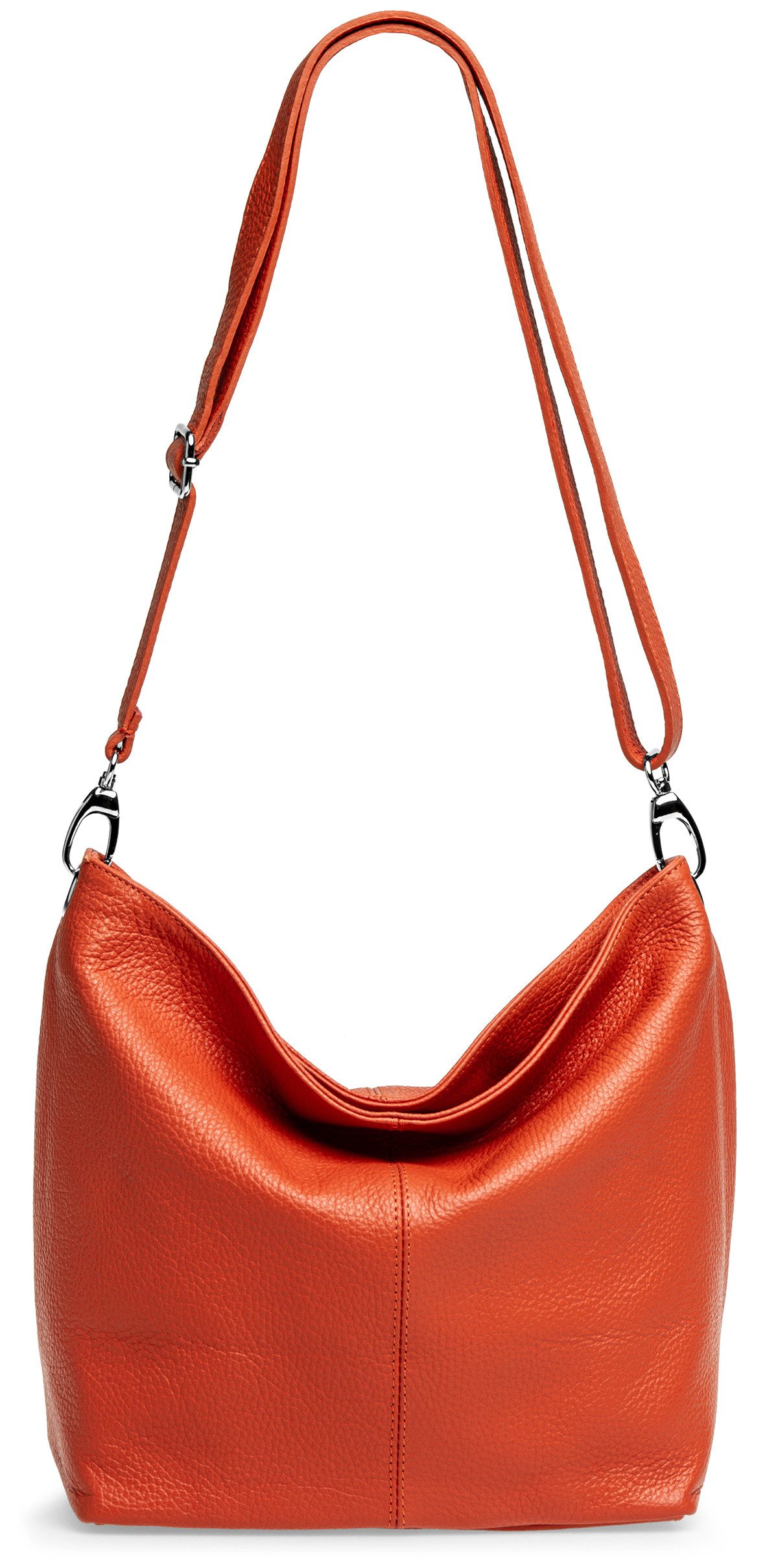 Caspar Schultertasche Klassische Damen Leder Handtasche - PREMIUM LINE - Modell No.803, elegant, robust & unempfindlich - 100% Echtleder - Handmade in Italy