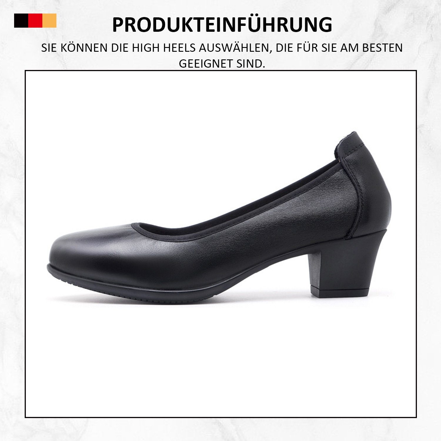 in Schwarz002 formelle Pumps Bequeme MAGICSHE Schuhe mit Zehenpartie geschlossener Linie Pumps Frauen klassischer runder