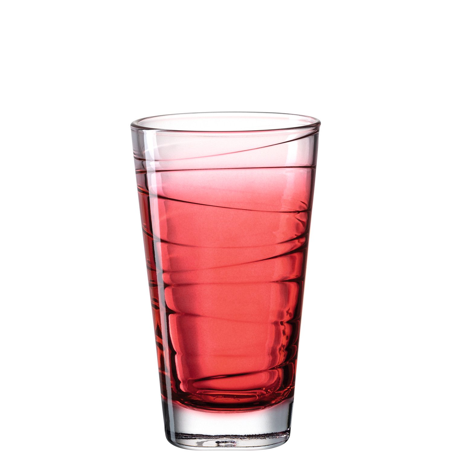 LEONARDO Glas Vario Struttura, Kalk-Natron Glas, 6 Trinkgläser, Spülmaschinenfest, rot