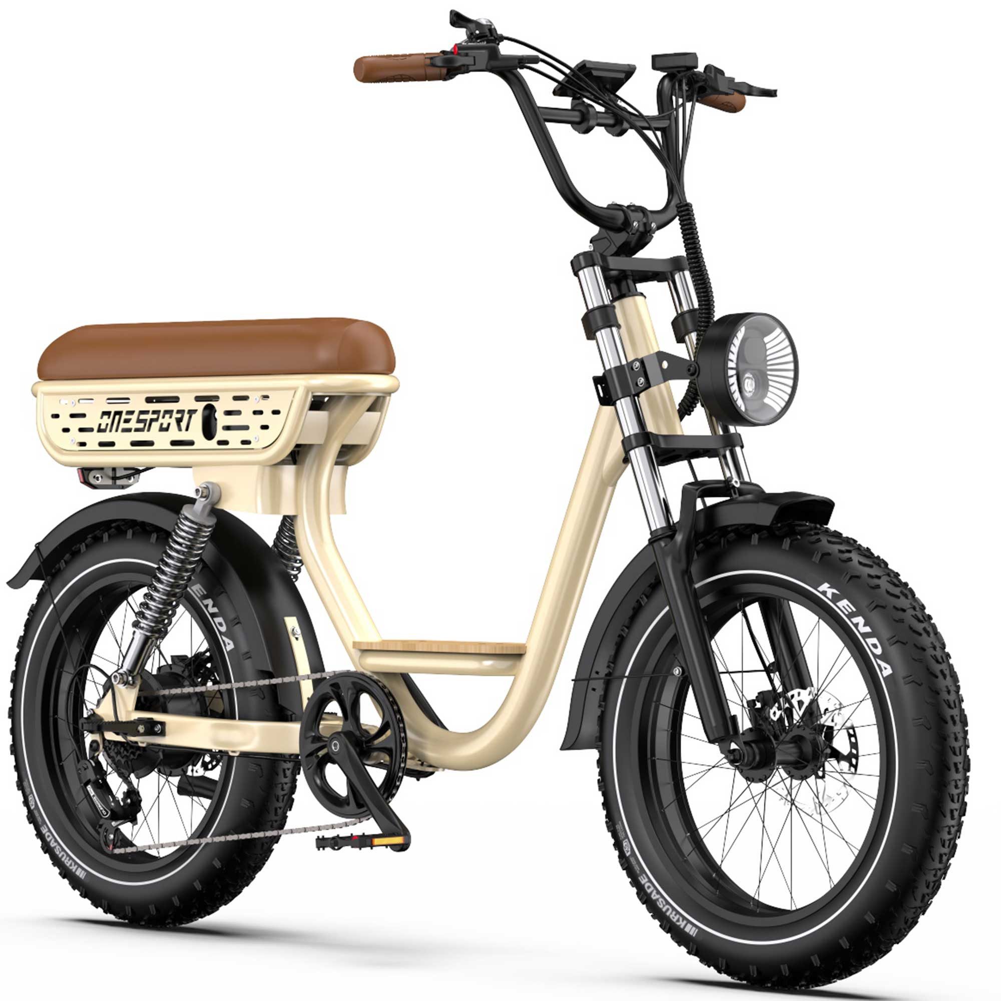 Onesport E-Bike Cityrad Herren Damen E-Fatbike 20 Zoll 250W 864Wh 90km LCD Vollfederung, Kettenschaltung, Heckmotor, 864 Wh, (Beleuchtungsset mit Batterieladegerät, Batterieschlüssel, Werkzeug), Shimano 7-Gang Hydraulische Scheibenbremse LCD App 65Nm 90kg 43,2kg