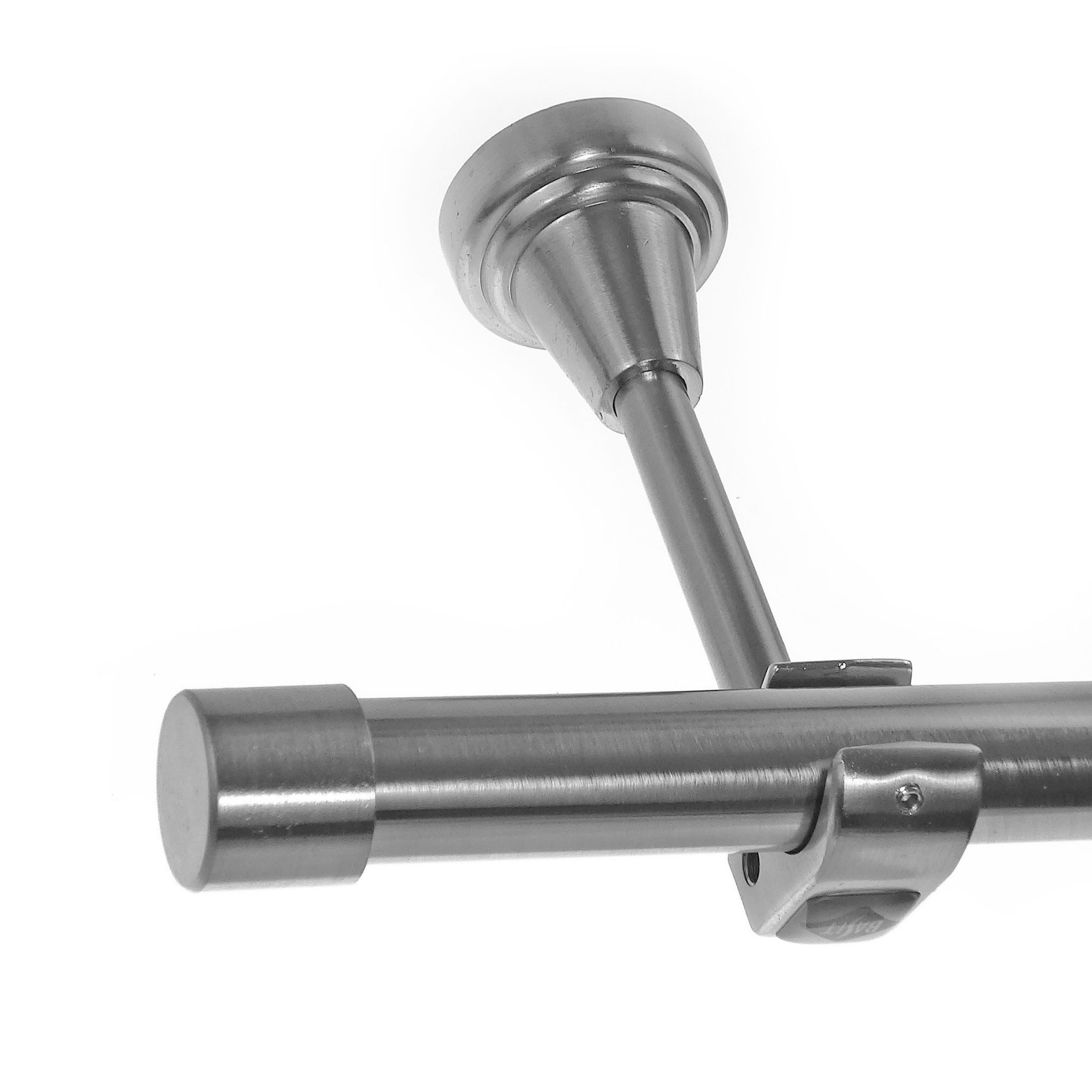 BASIT Gardinenstange Edelstahloptik 20mm mit Wandträgern 120 cm E30, Ø 20 m günstig online kaufen