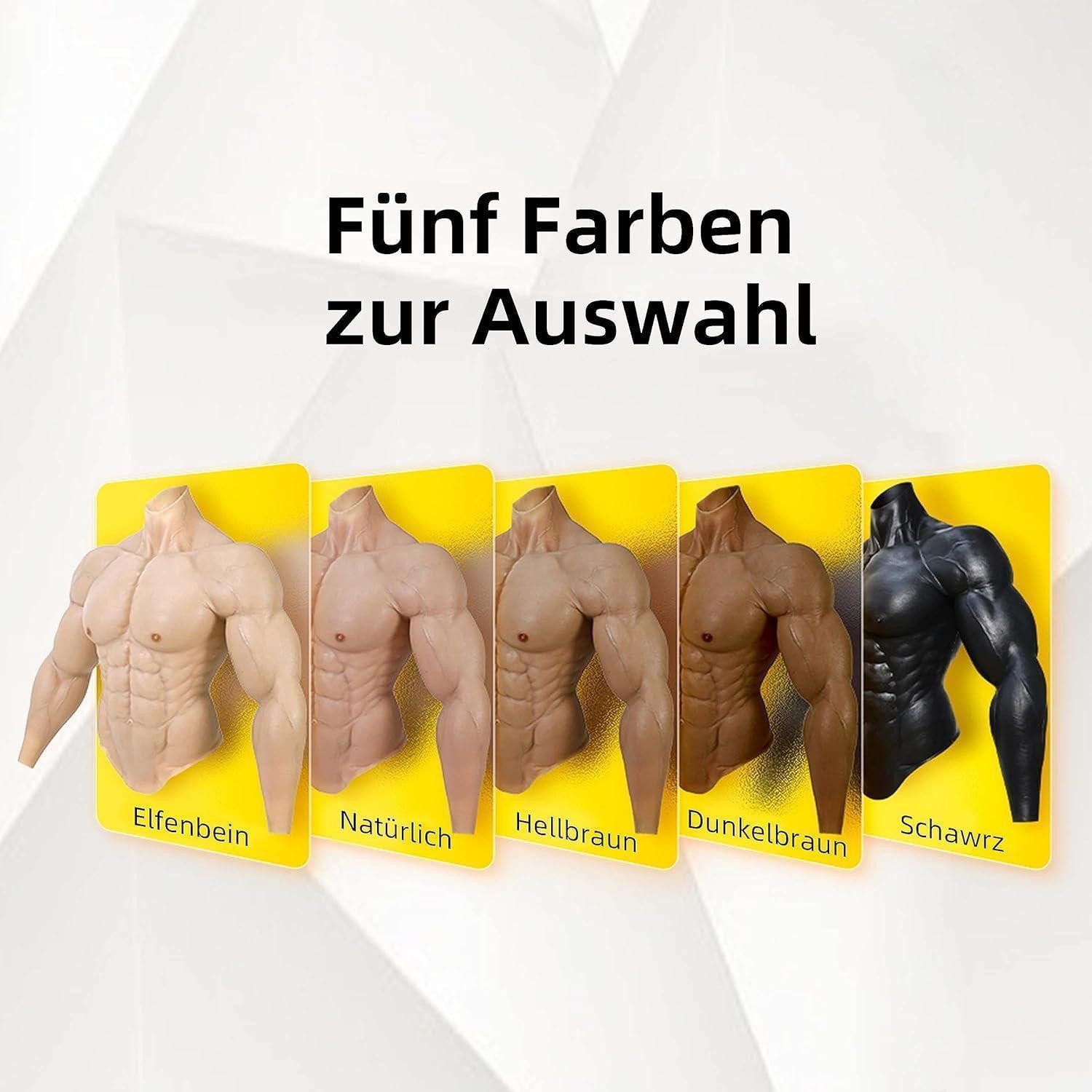 LuxusKollektion Hängedekoration Muskelanzug Silikon Oberkörper Männerbrust Arme Cosplay Schwarz