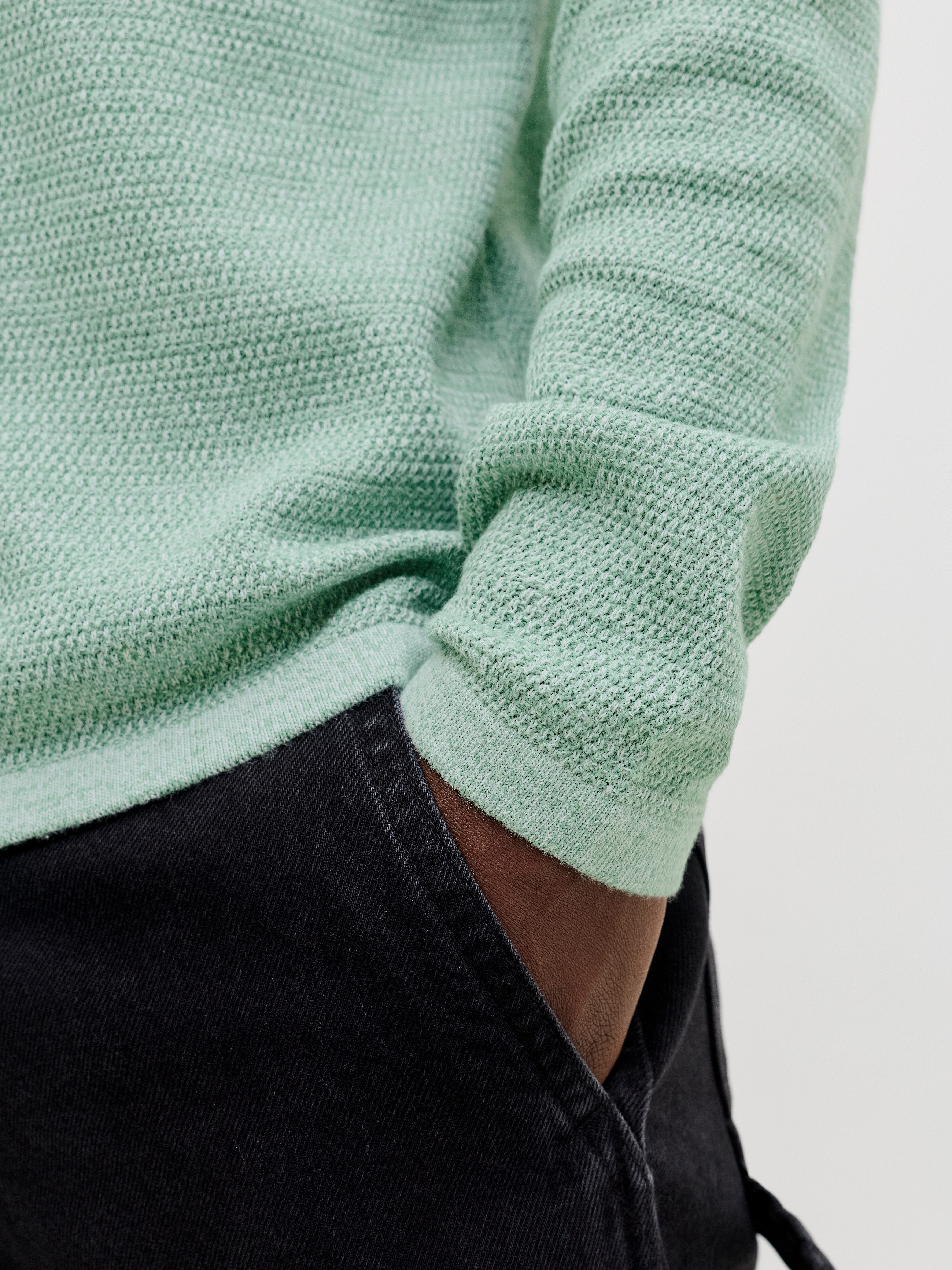 Jack & Jones Rundhalspullover JJEGEORGE KNIT CREW NECK NOOS mit Strick Optik