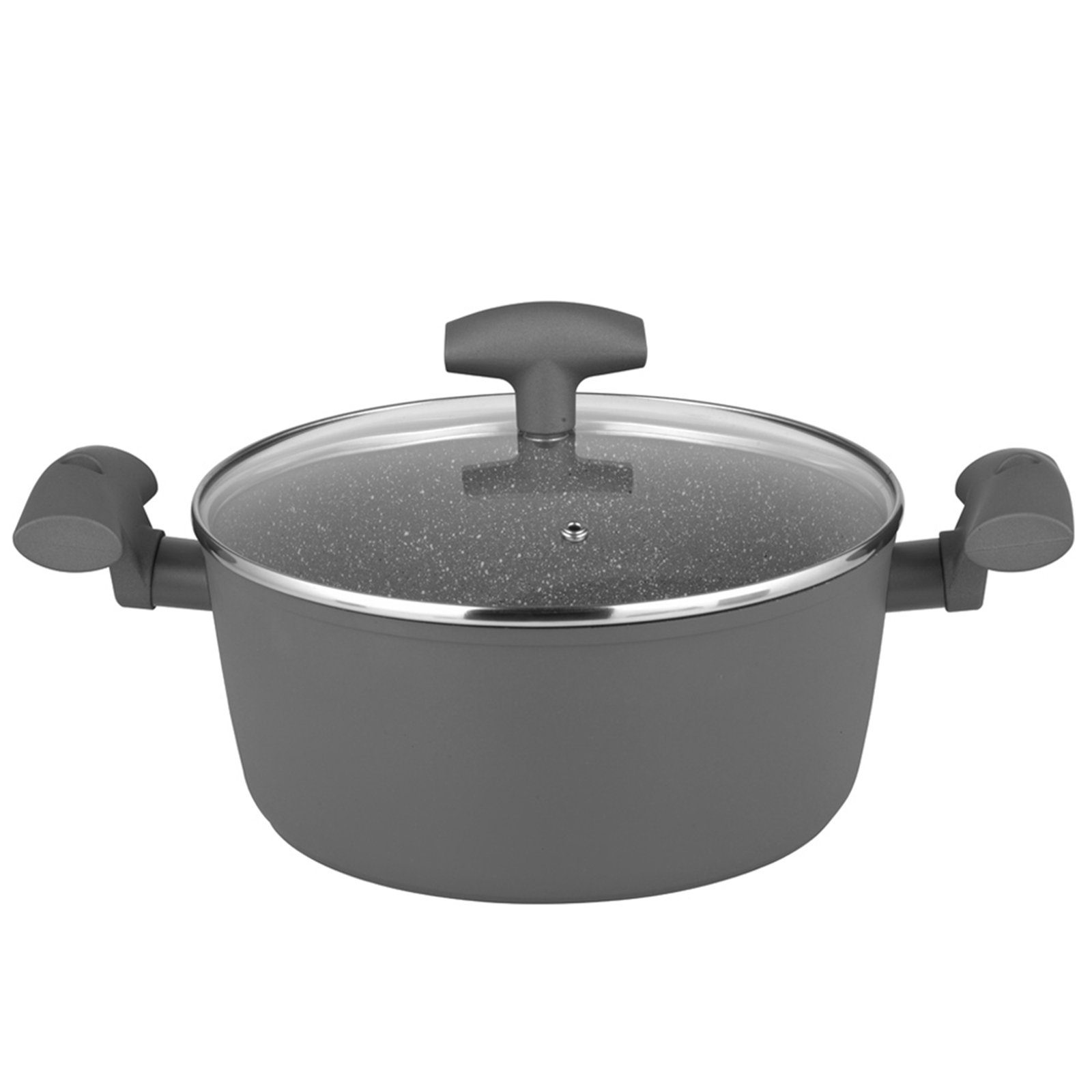 Michelino Fleischtopf Topf mit Glasdeckel Nora, Alluminium (Stück, 1-tlg., 1 Topf mit Deckel), Kochtopf