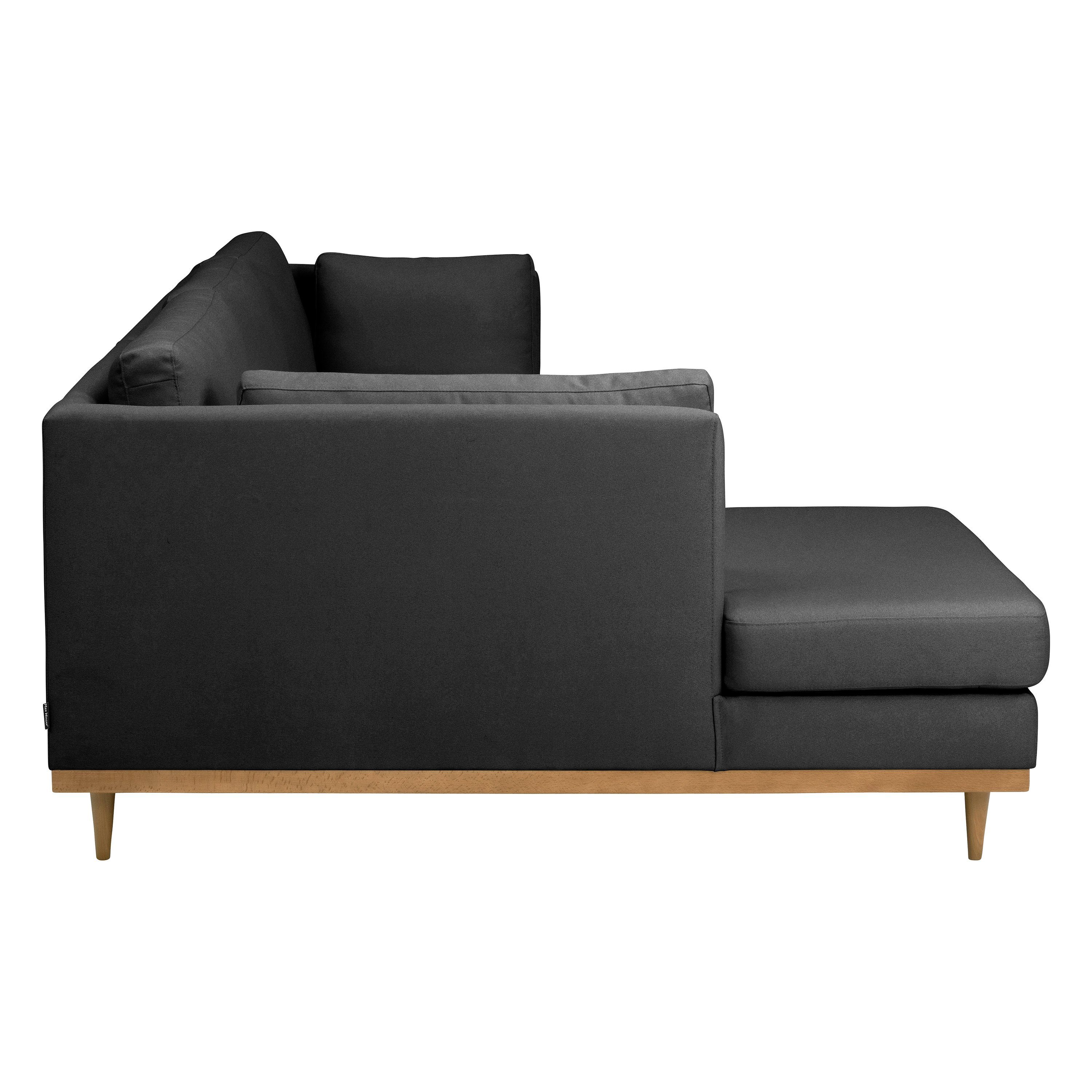 Sofa Flachgewebe im Ecksofa mit Max Stück, rechts 2-Sitzer Design Ecksofa skandinavischen Sofa graphit, Larsen 1 links Winzer®