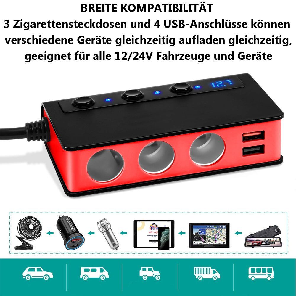 Qc3.0 Pd Dual USB-Anschluss Auto-Ladegerät Rv Schnellladegerät Steckdose  Adapter Steckdose 12V / 24V Usb Deponie Auto-Ladegerät Buchse