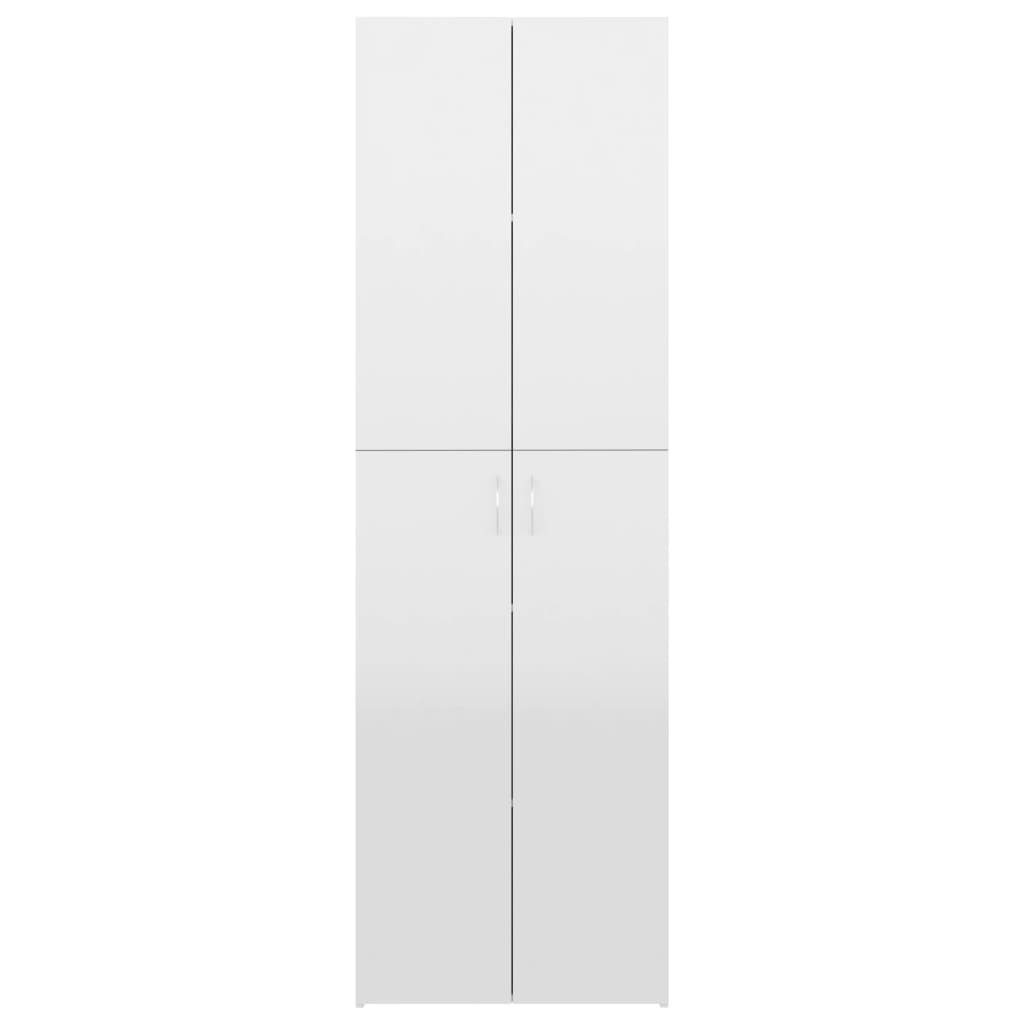 Büroschrank Aktenschrank Sonoma-Eiche vidaXL Holzwerkstoff Hochglanz-Weiß 60x32x190 cm