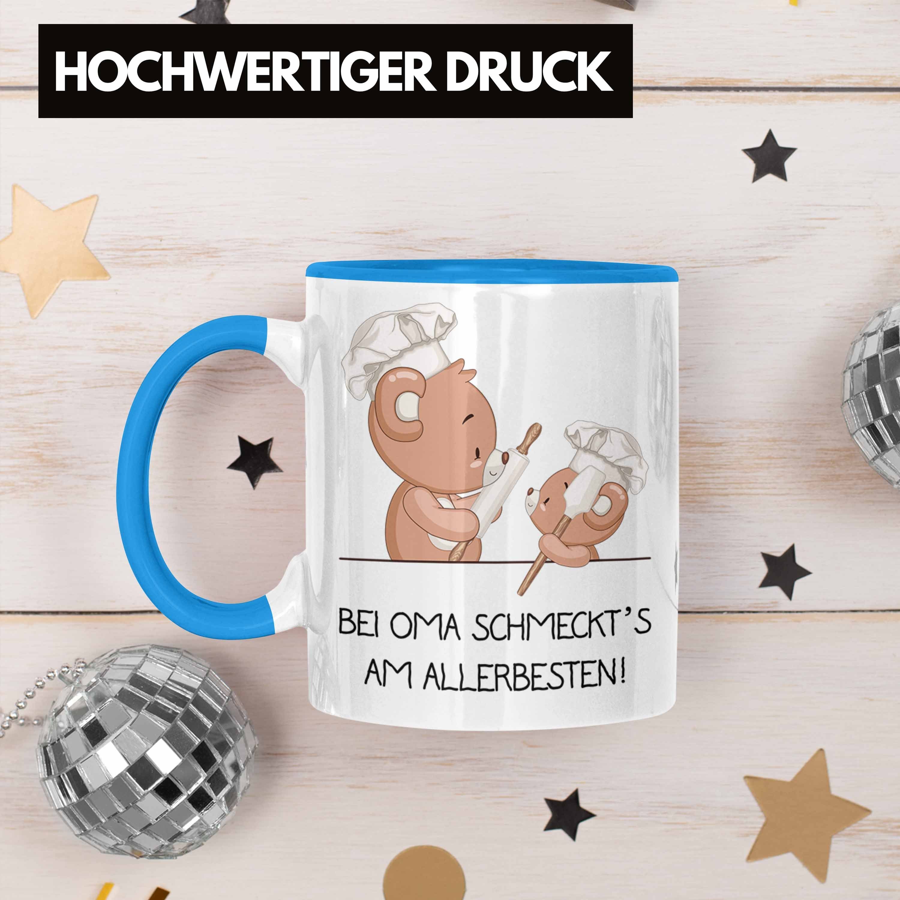 Geschenkidee Blau Oma Enkel Tasse - von Großmutter Becher Geburtstag Trendation Enkelin Geschenke Trendation Tasse Geschenk