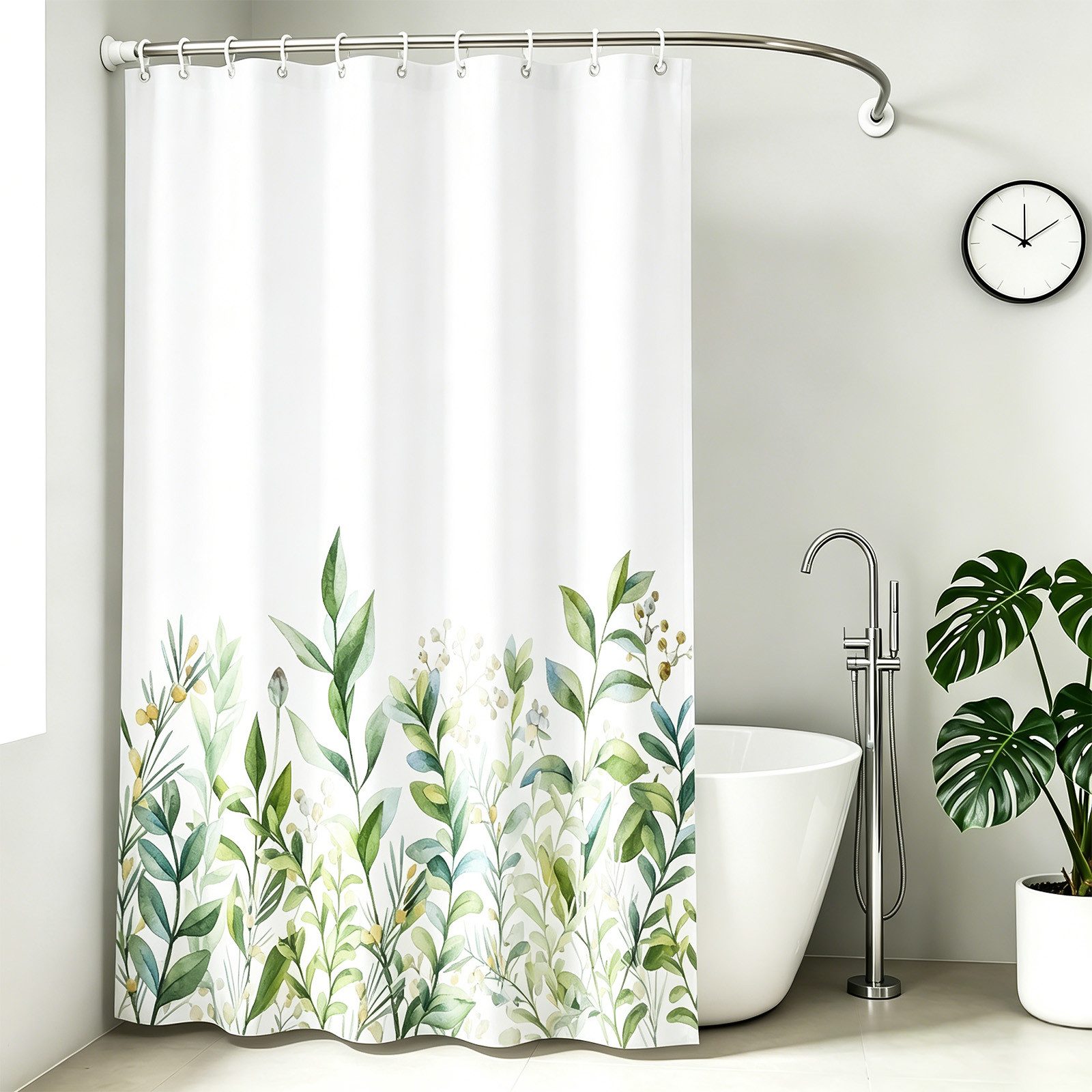 M&W DAS DESIGN Duschvorhang M&W DAS DESIGN Duschvorhang Vintage Garden Pflanzen Textil gelb grün Breite 120 cm