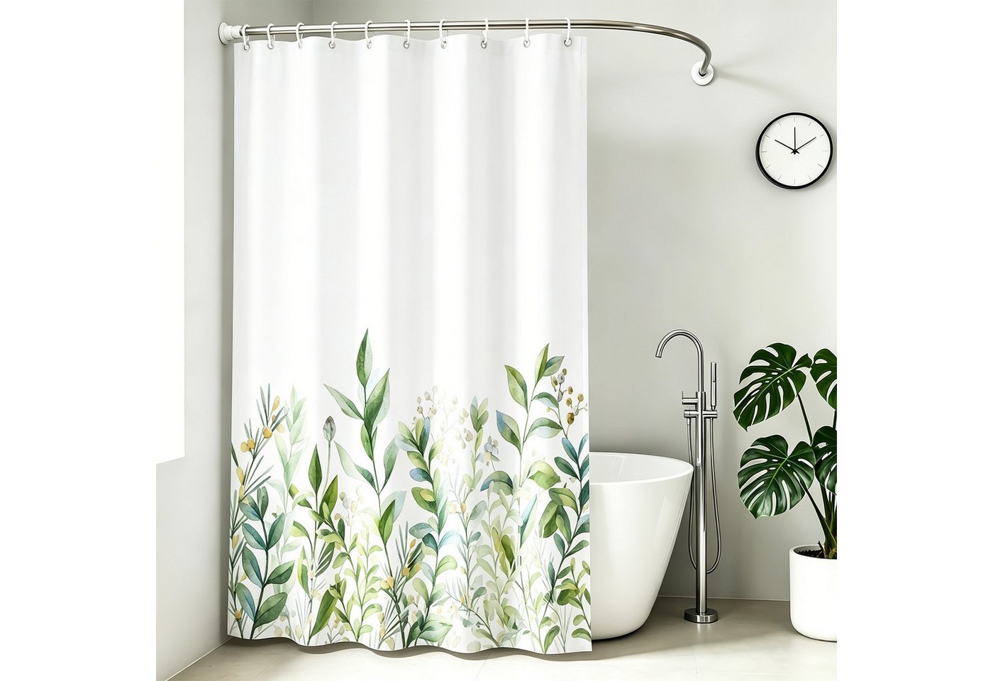 M&W DAS DESIGN Duschvorhang M&W DAS DESIGN Duschvorhang Vintage Garden Pflanzen Textil gelb grün Breite 120 cm