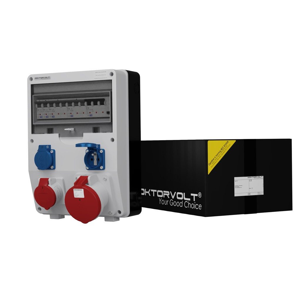 Doktorvolt Stromverteiler TD-S/FI 1x63A 1x16A 2x230V franz/belg System Doktorvolt Розеткиverteiler