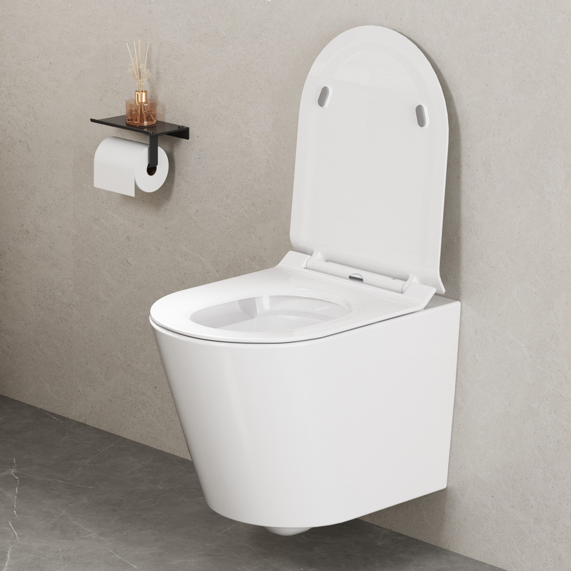 GarveeMore WC-Sitz Toilettendeckel mit Absenkautomatik D-Form