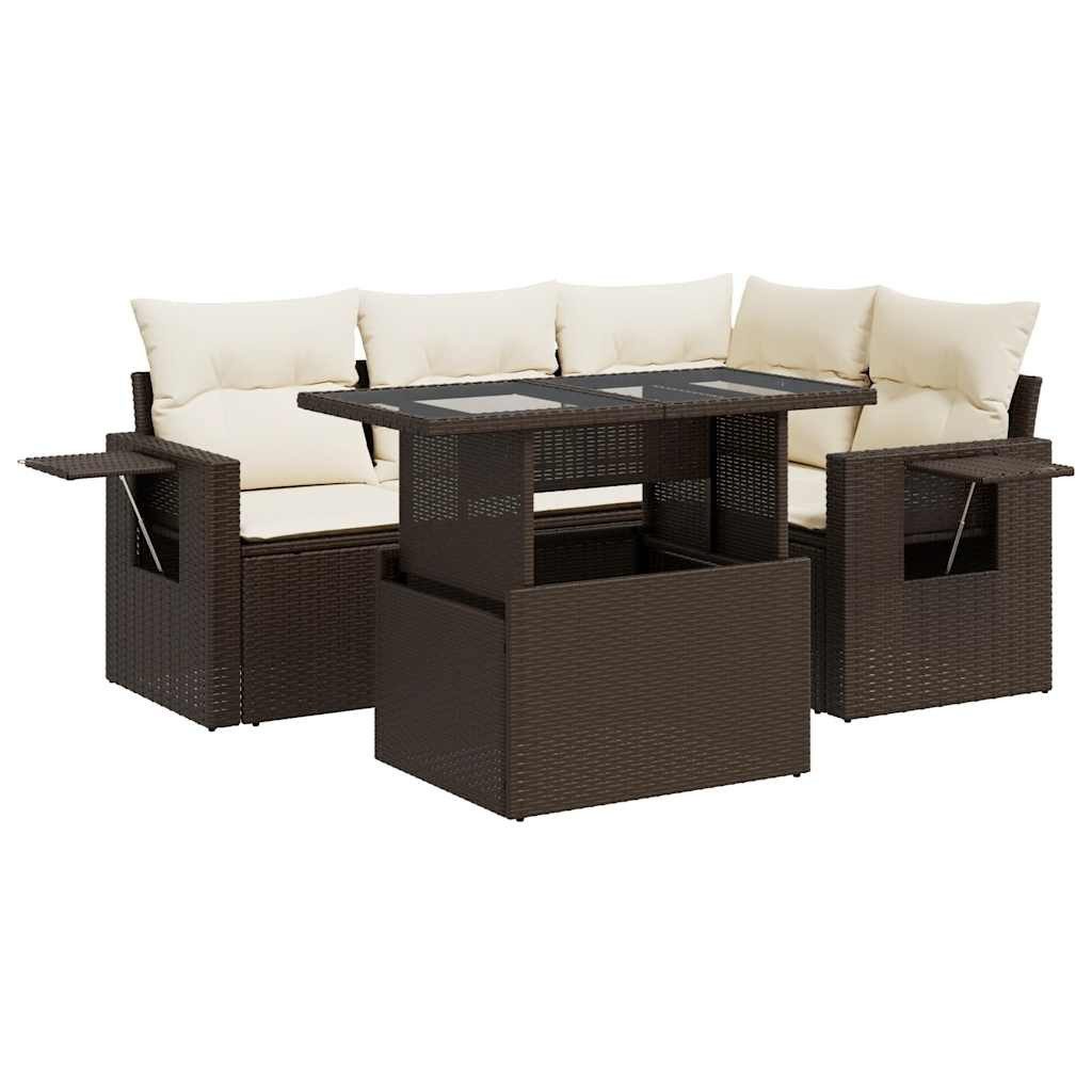 vidaXL Gartenlounge-Set 5-tlg. Garten-Sofagarnitur mit Kissen günstig online kaufen
