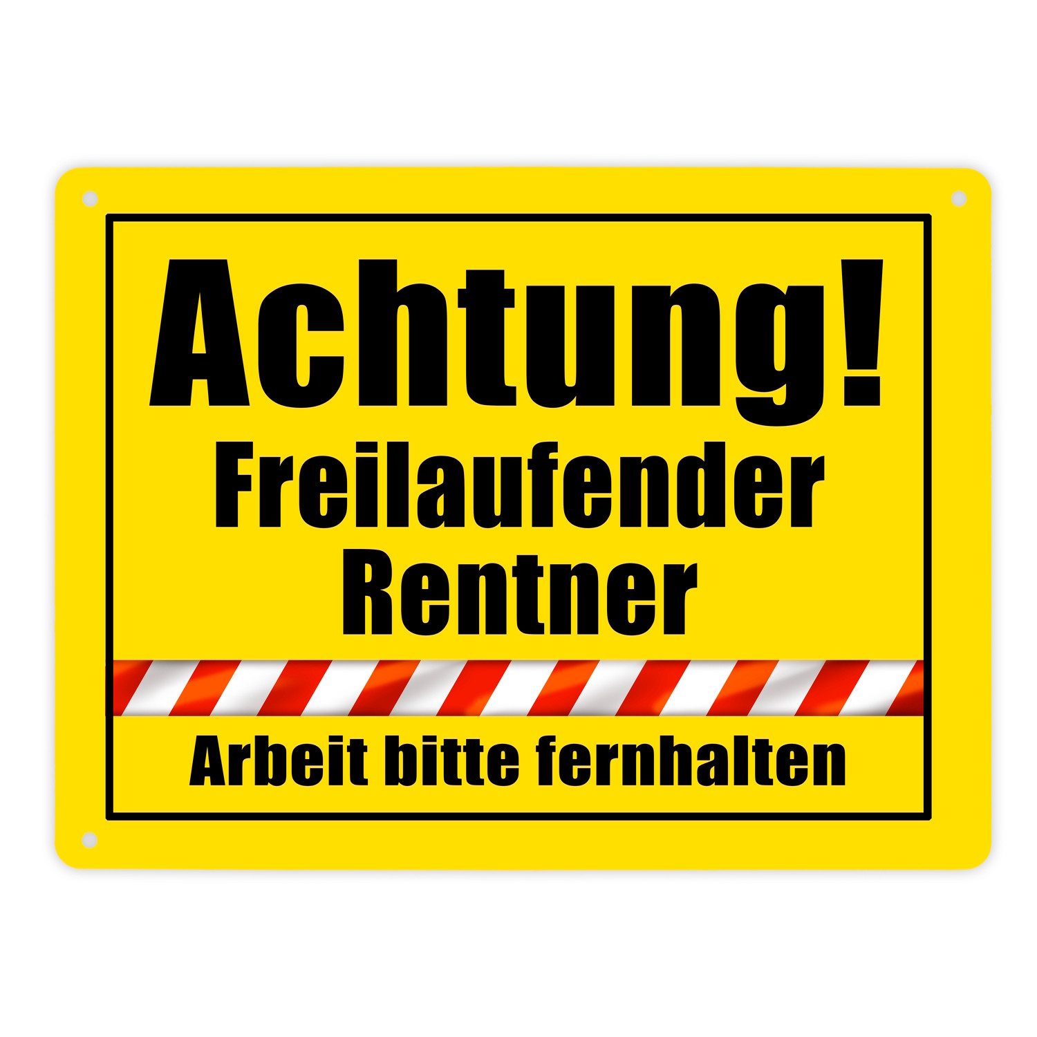 speecheese Metallschild Warnschild Renteneintritt Metallschild XL in 21x28 günstig online kaufen