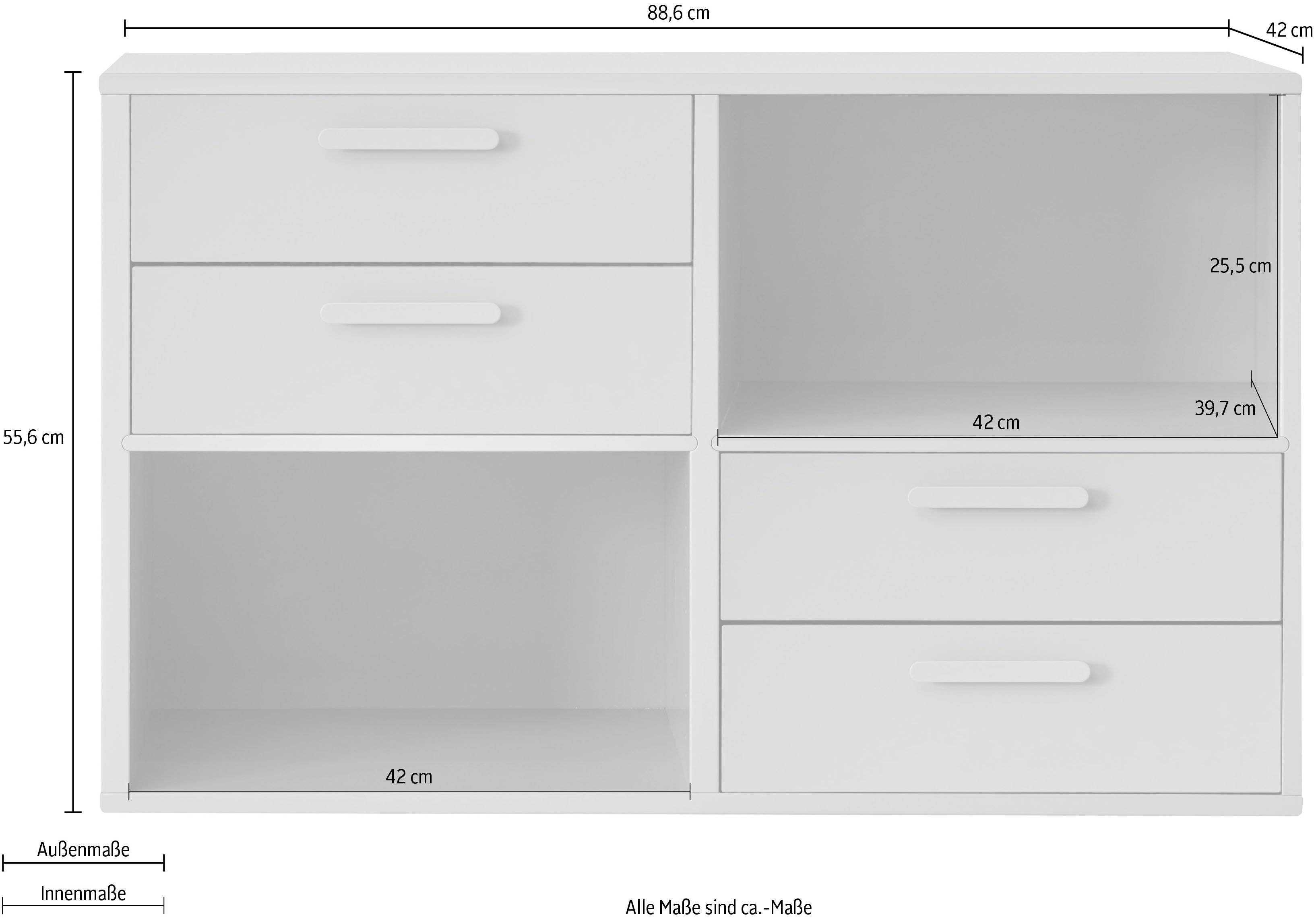 Hammel Furniture Regal Keep by Möbelserie mit flexible Breite Schubladen, cm, 4 88,6 Hammel
