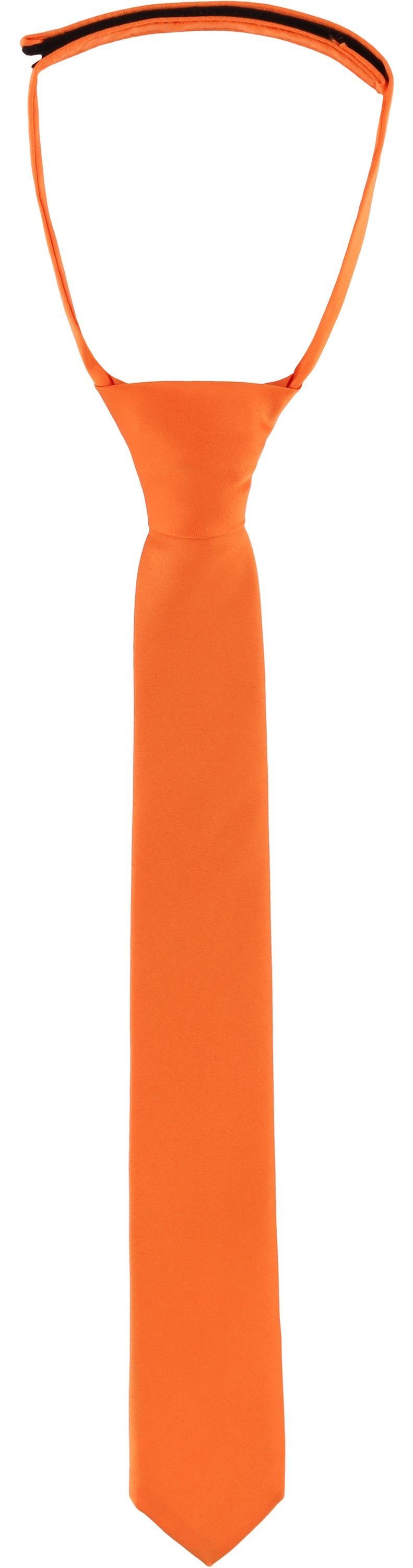 Jungen Krawatte Kinder Krawatte (31cm x Ladeheid (Set, Orange 4cm) KJ 1-St)