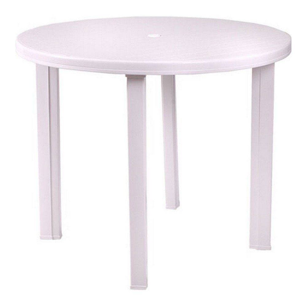 Bigbuy Gartentisch Tisch kreisförmig Außenbereich Weiß