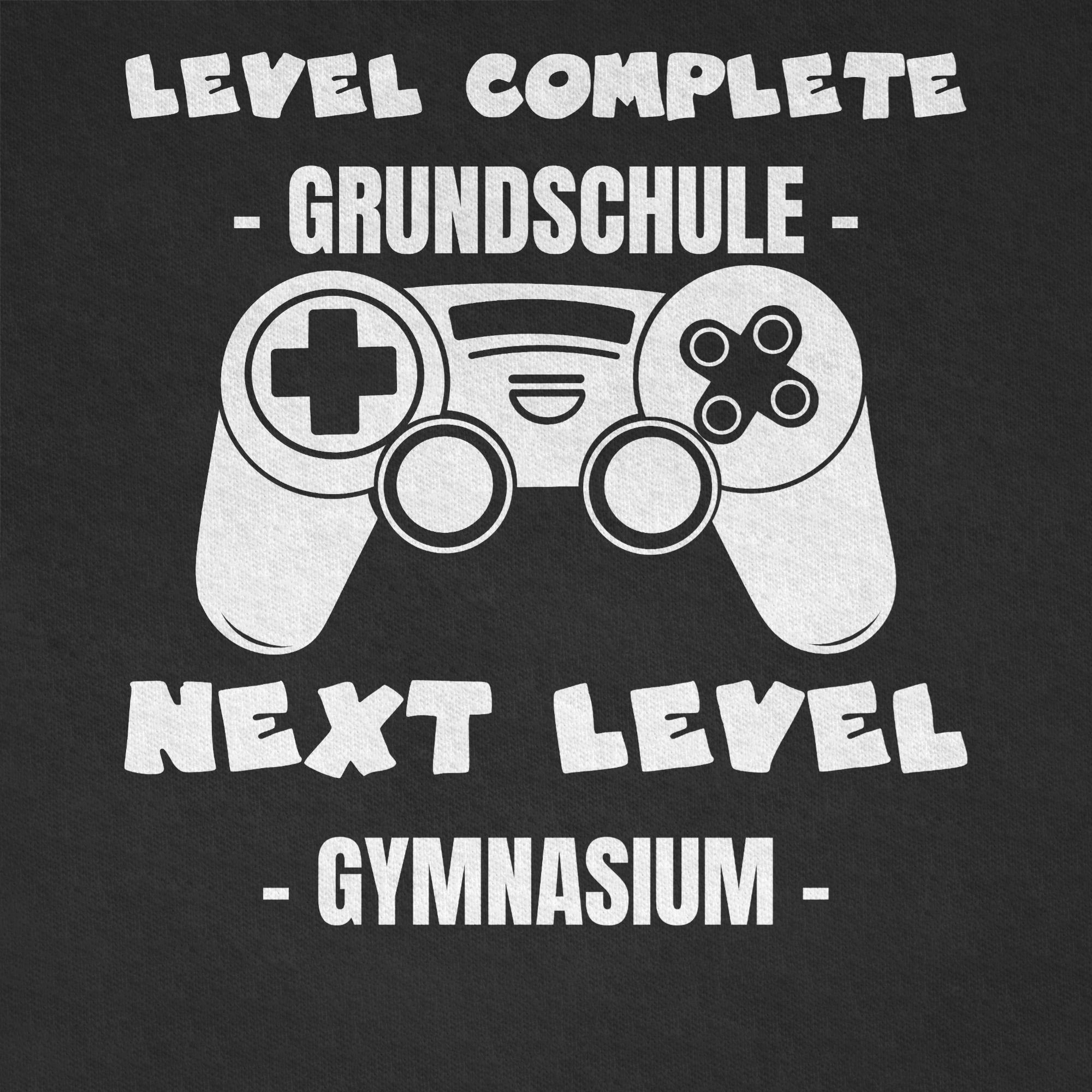 level Schwarz complete next weiß - Geschenke T-Shirt Einschulung Schulanfang Level Shirtracer Gymnasium 02 Junge