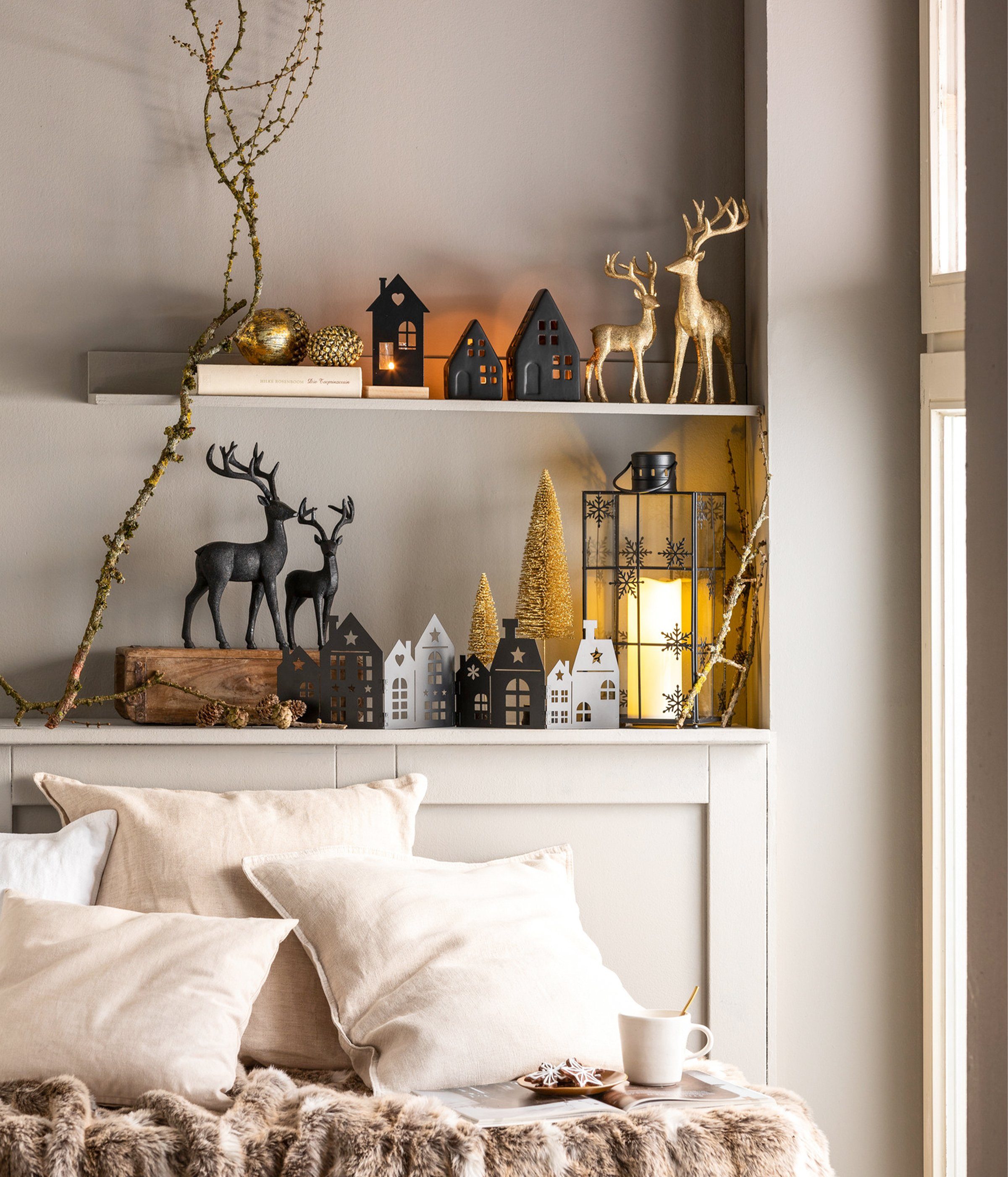 Dehner Weihnachtsfigur Dekofigur Hirsch, 2er Set, günstig online kaufen