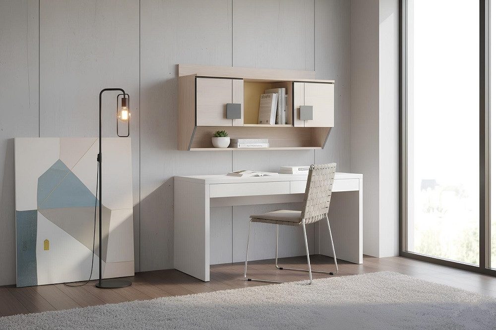 Xlmoebel Wandregal Beiges Holz-Wandregal – Jugendzimmer Regal im modernen Stil Sofort, 1-tlg., Hergestellt in Europa
