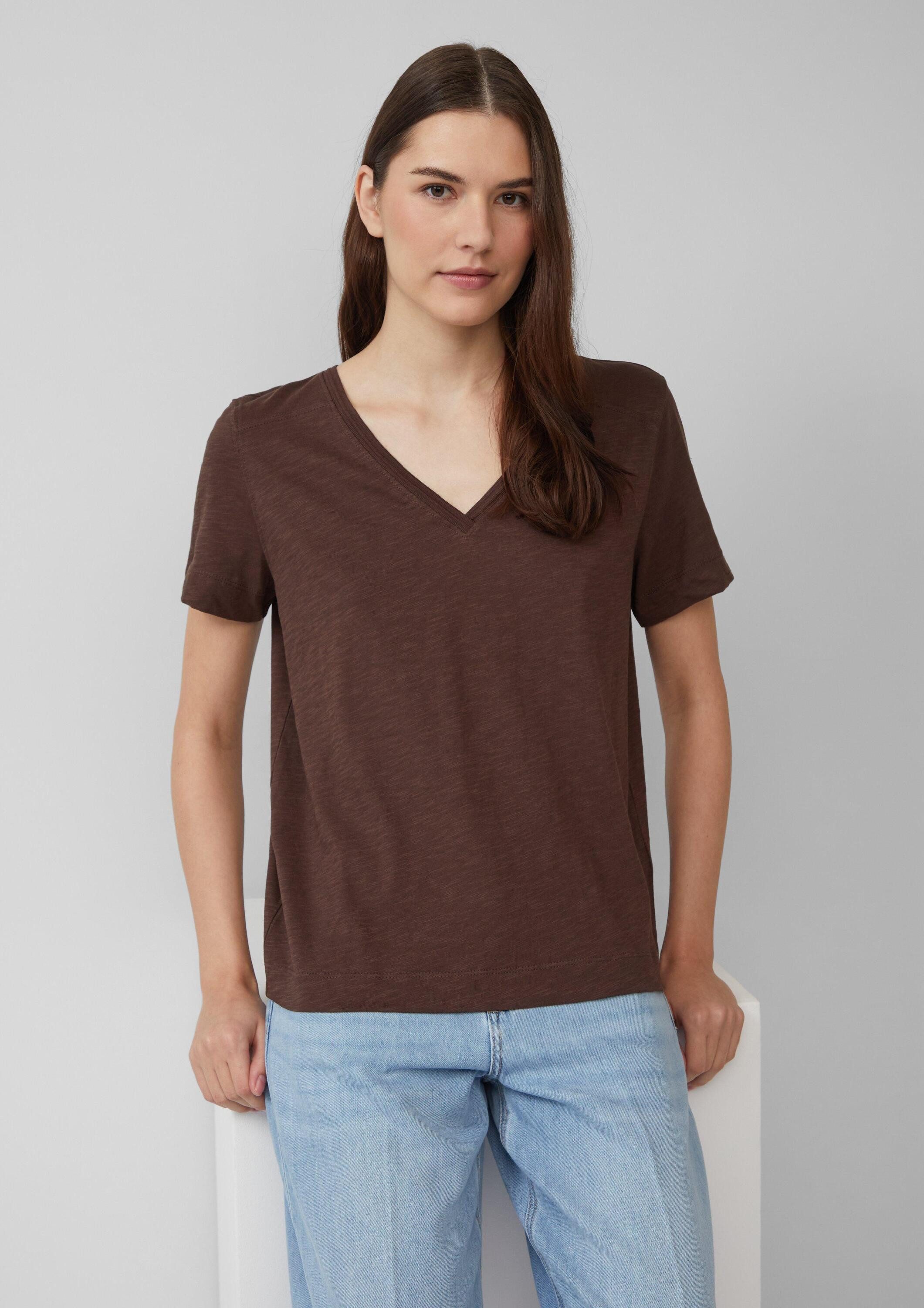 s.Oliver Kurzarmshirt T-Shirt T-Shirt aus Flammgarn günstig online kaufen